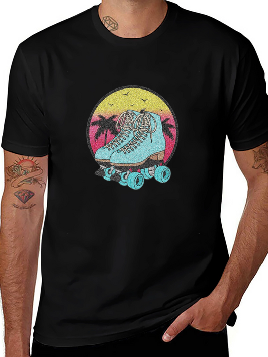 Retro Roller Skate Graphic Tee - Vintage Style