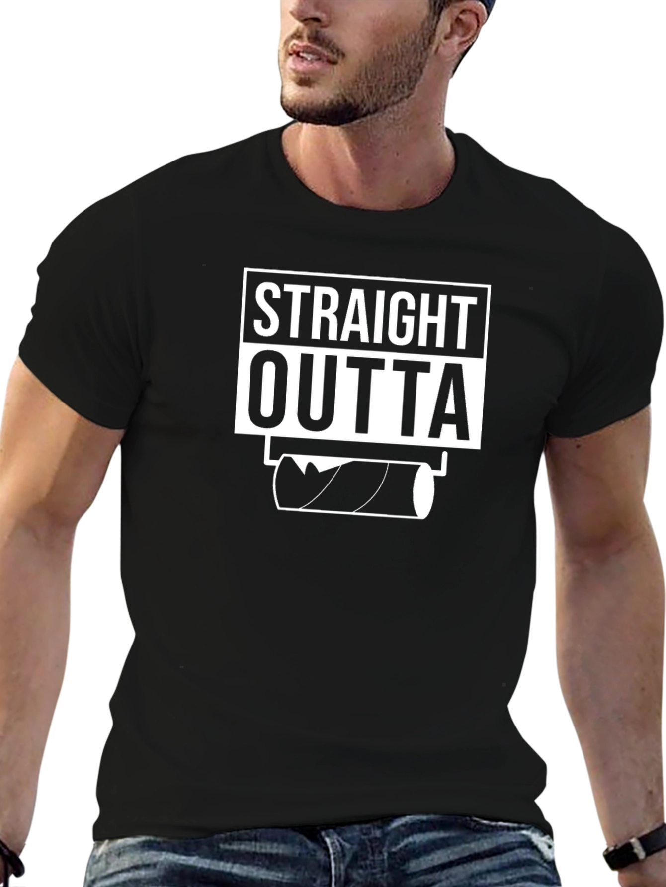 Straight Outta Toilet Paper Funny Graphic T-Shirt