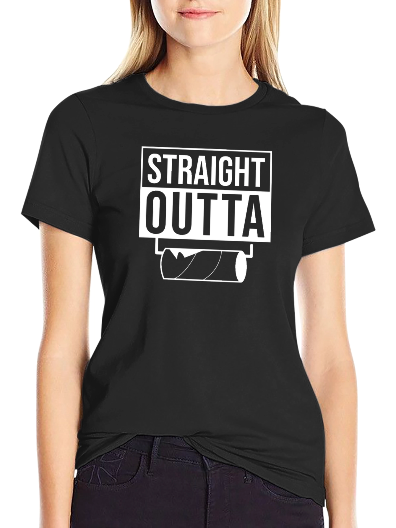 Straight Outta Toilet Paper Funny Graphic T-Shirt