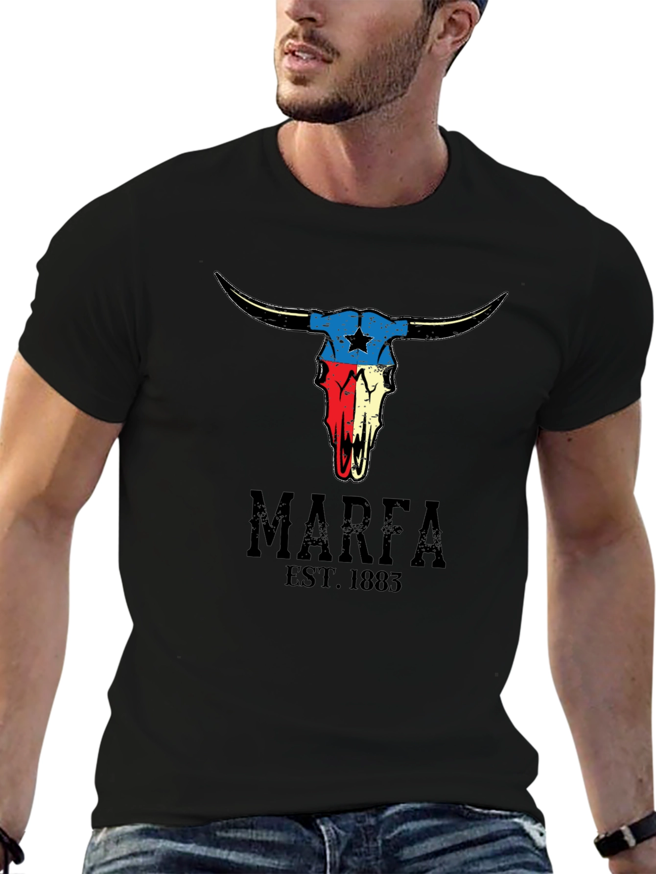 Marfa Texas Skull Graphic T-Shirt