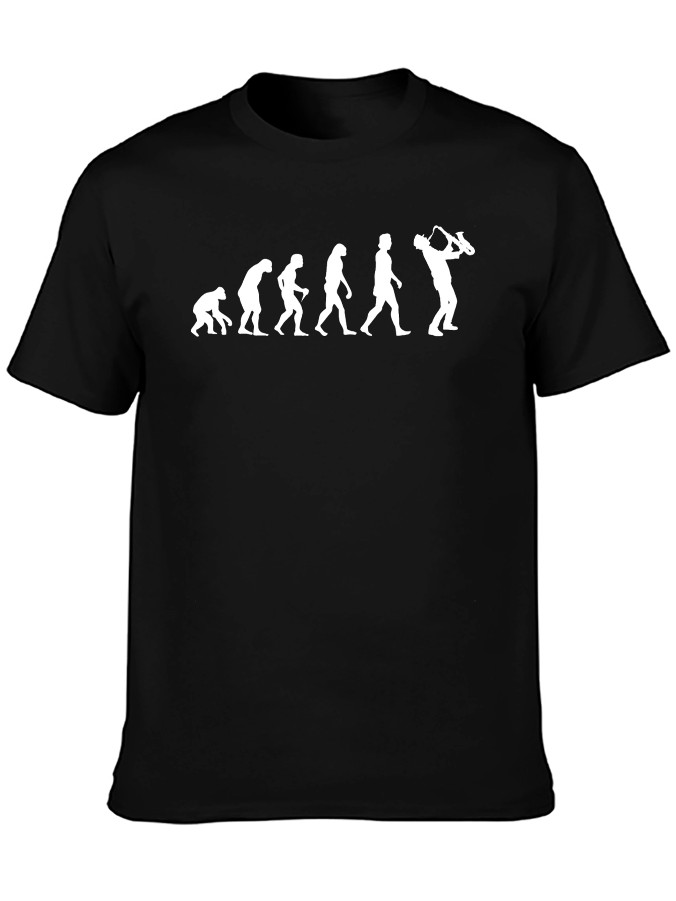 Evolution of Saxophone Player Black T-Shirt