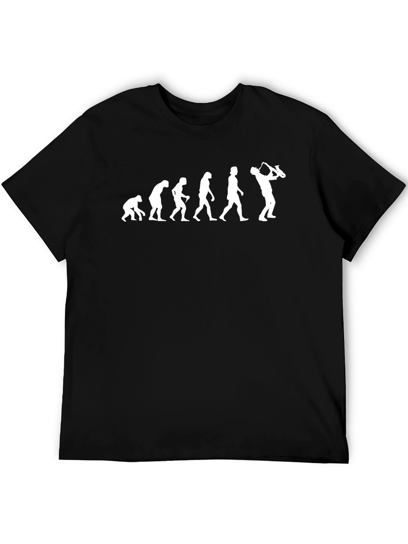 Evolution of Saxophone Player Black T-Shirt