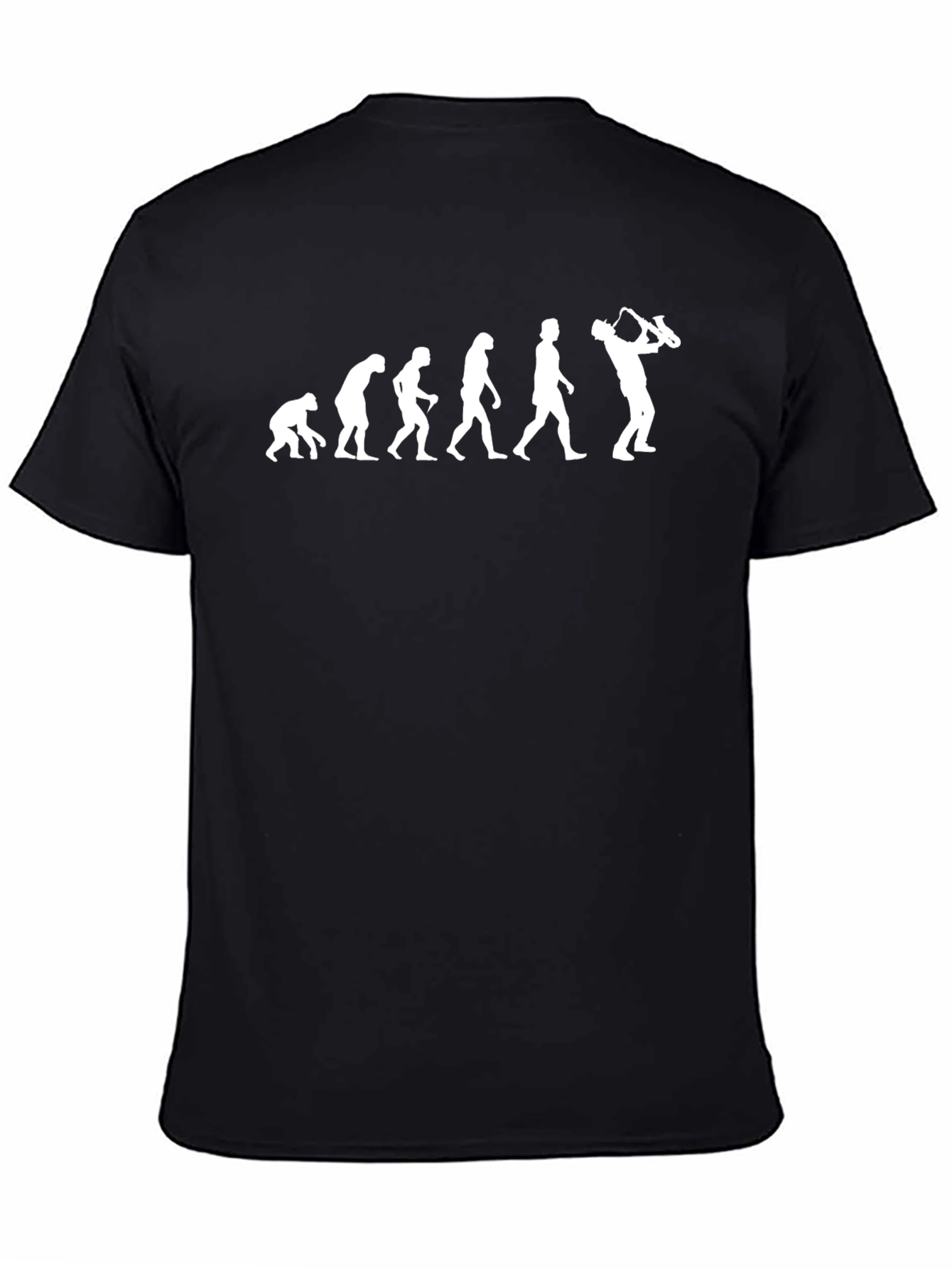 Evolution of Saxophone Player Black T-Shirt