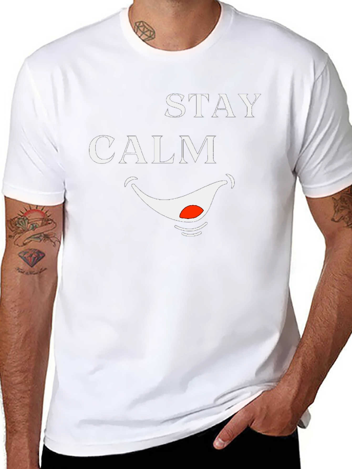Stay Calm Smile T-Shirt - Funny Graphic Tee