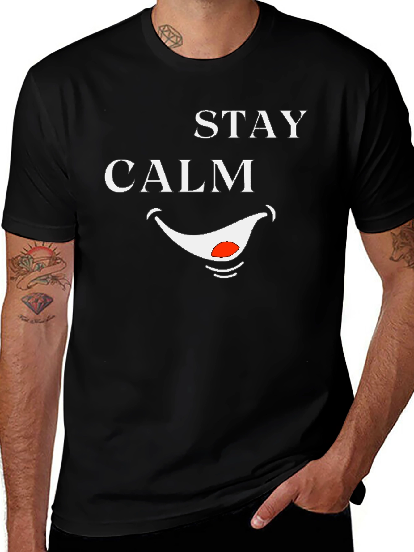 Stay Calm Smile T-Shirt - Funny Graphic Tee