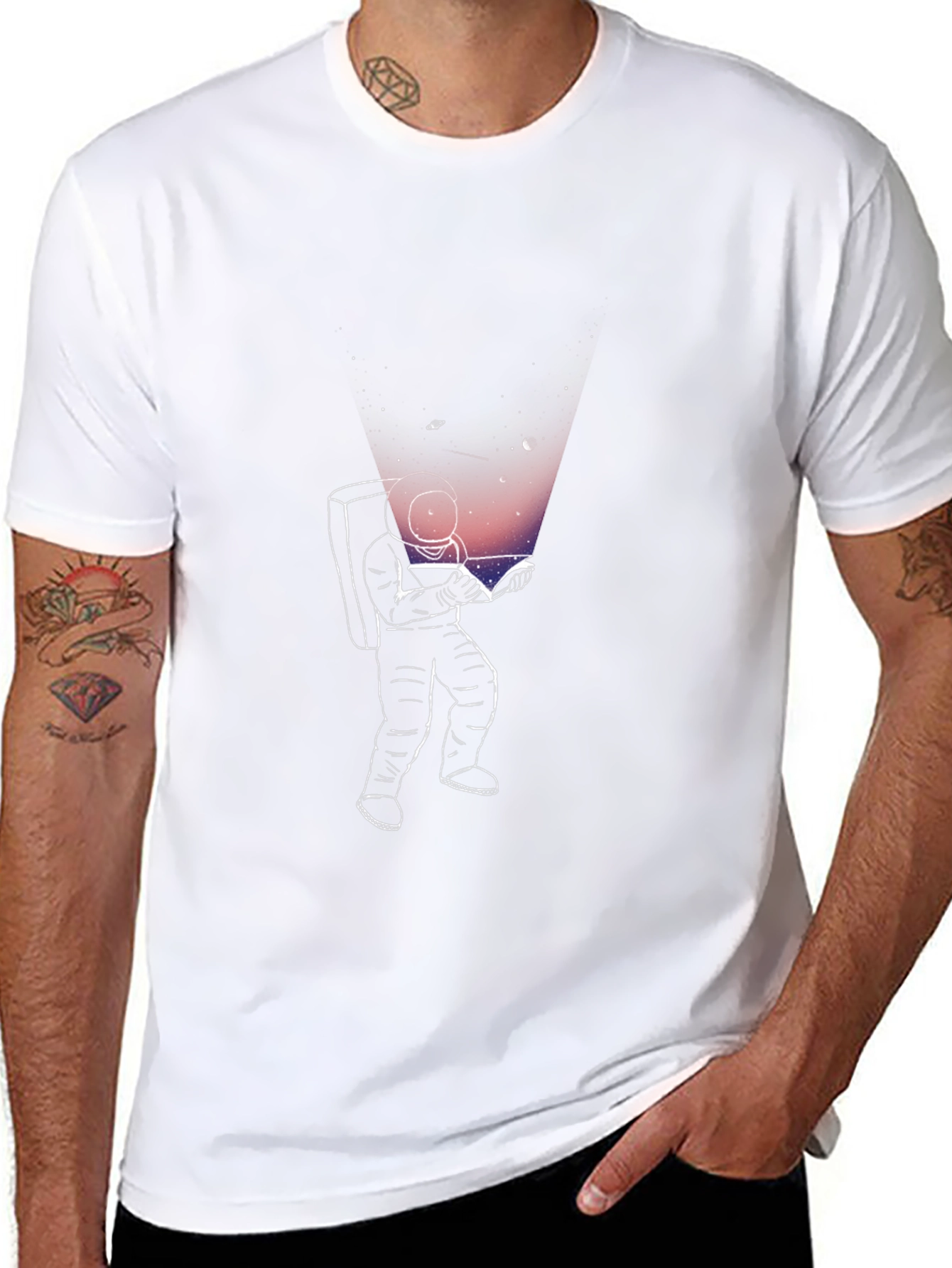 Astronaut Reading T-Shirt