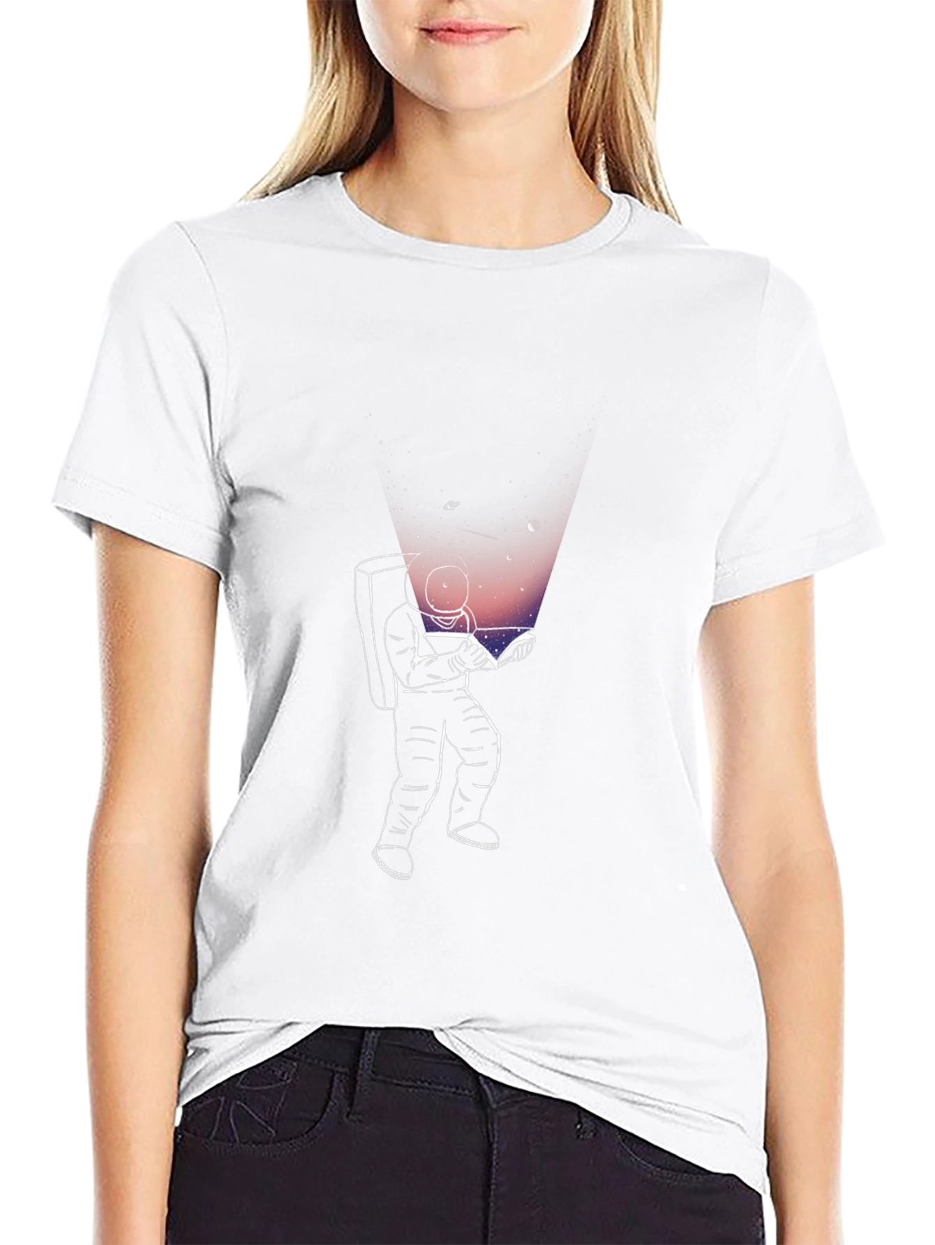 Astronaut Reading T-Shirt