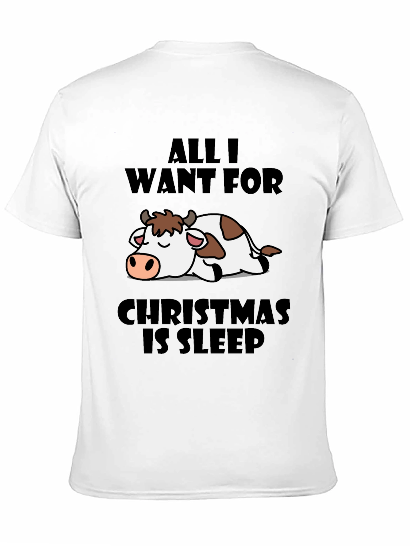 Funny Christmas Cow Sleep T-Shirt
