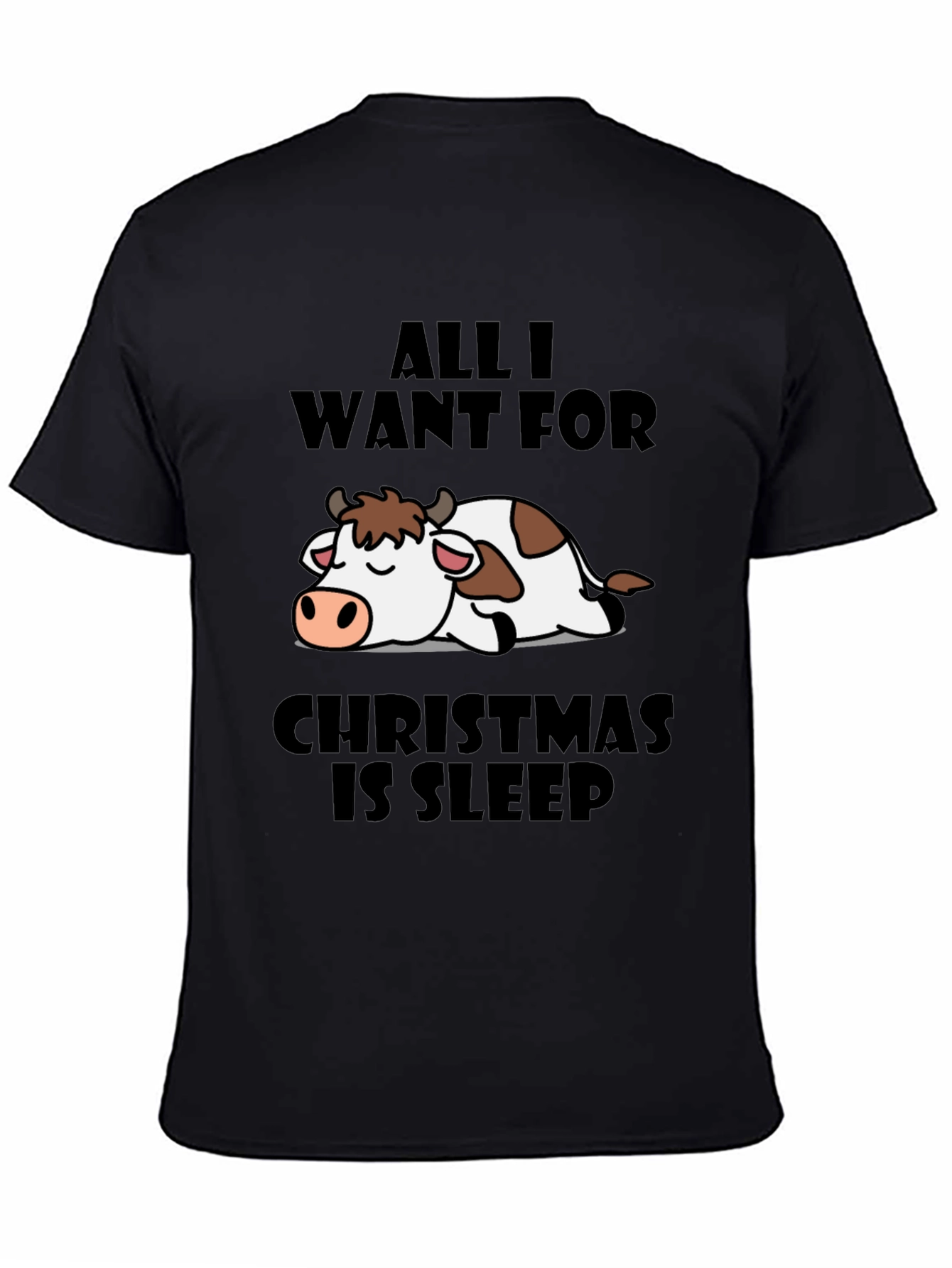 Funny Christmas Cow Sleep T-Shirt