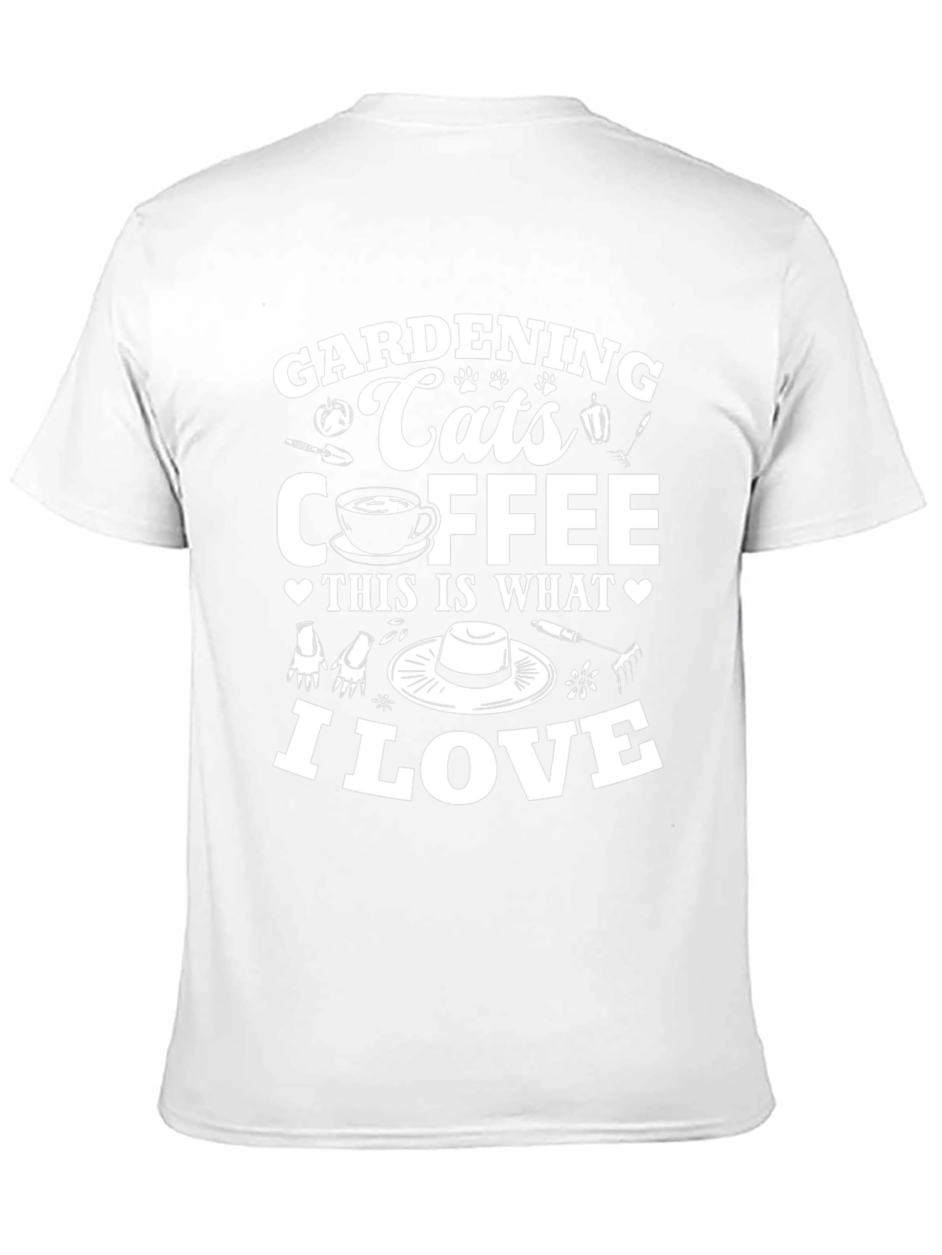 Gardening Cats Coffee I Love T-Shirt