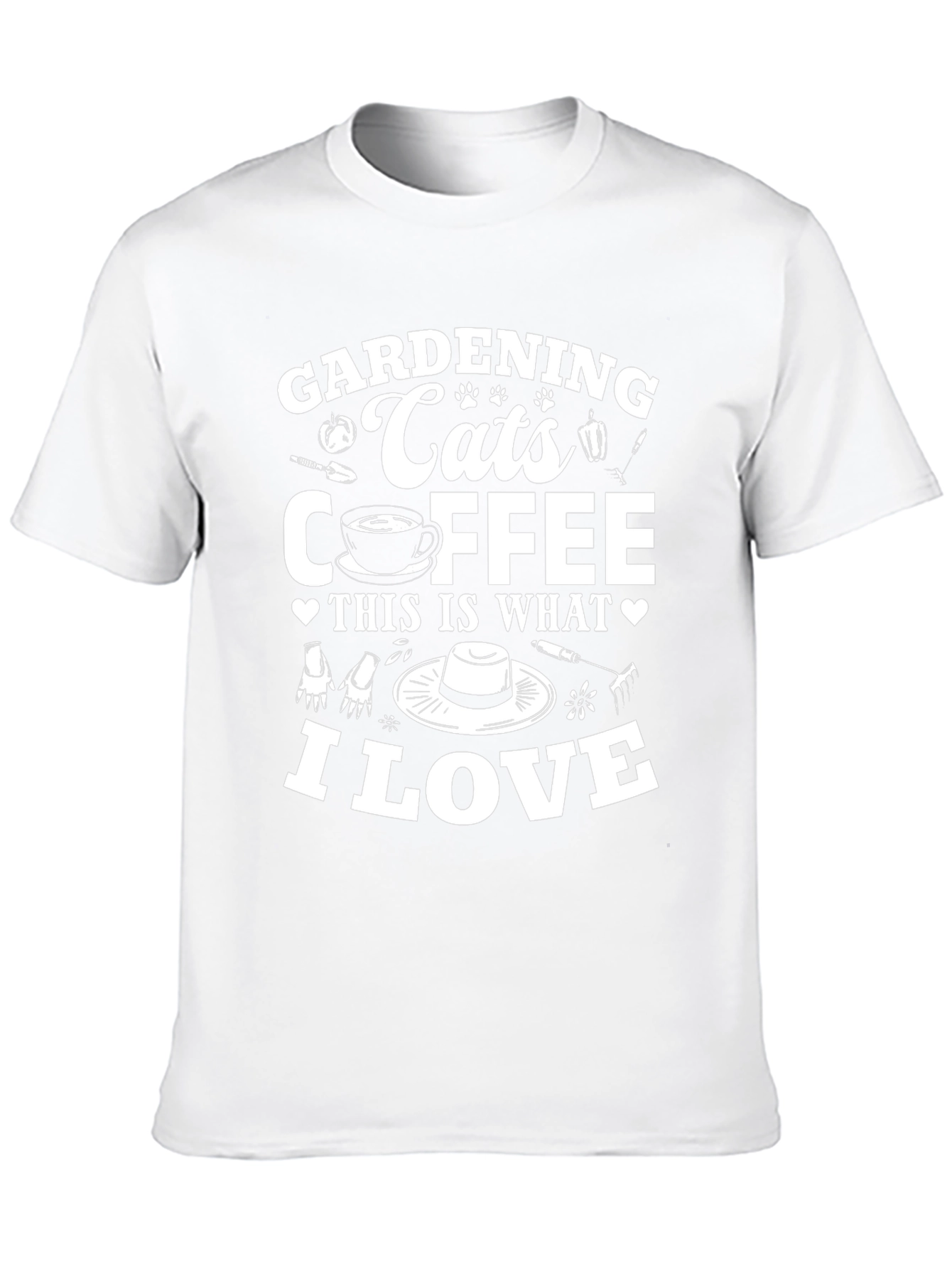 Gardening Cats Coffee I Love T-Shirt