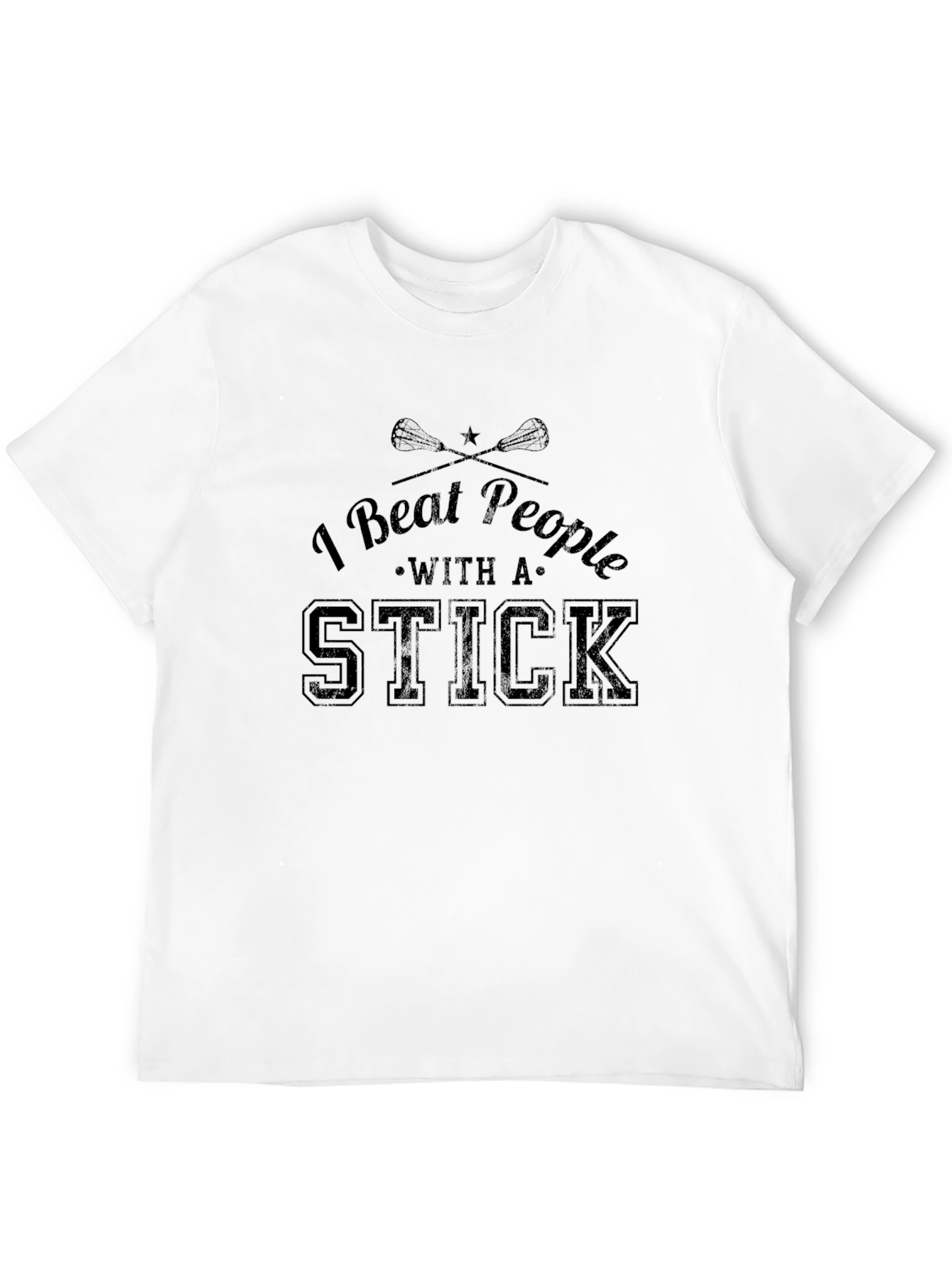 I Beat People with a Stick Black T-Shirt