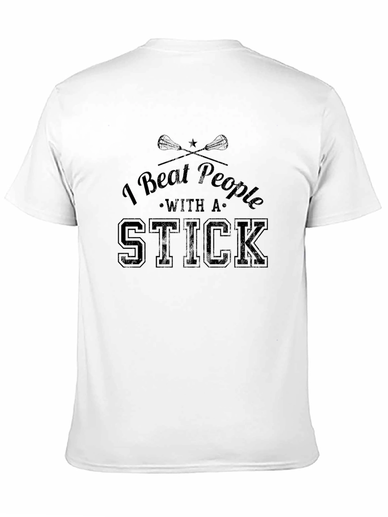 I Beat People with a Stick Black T-Shirt