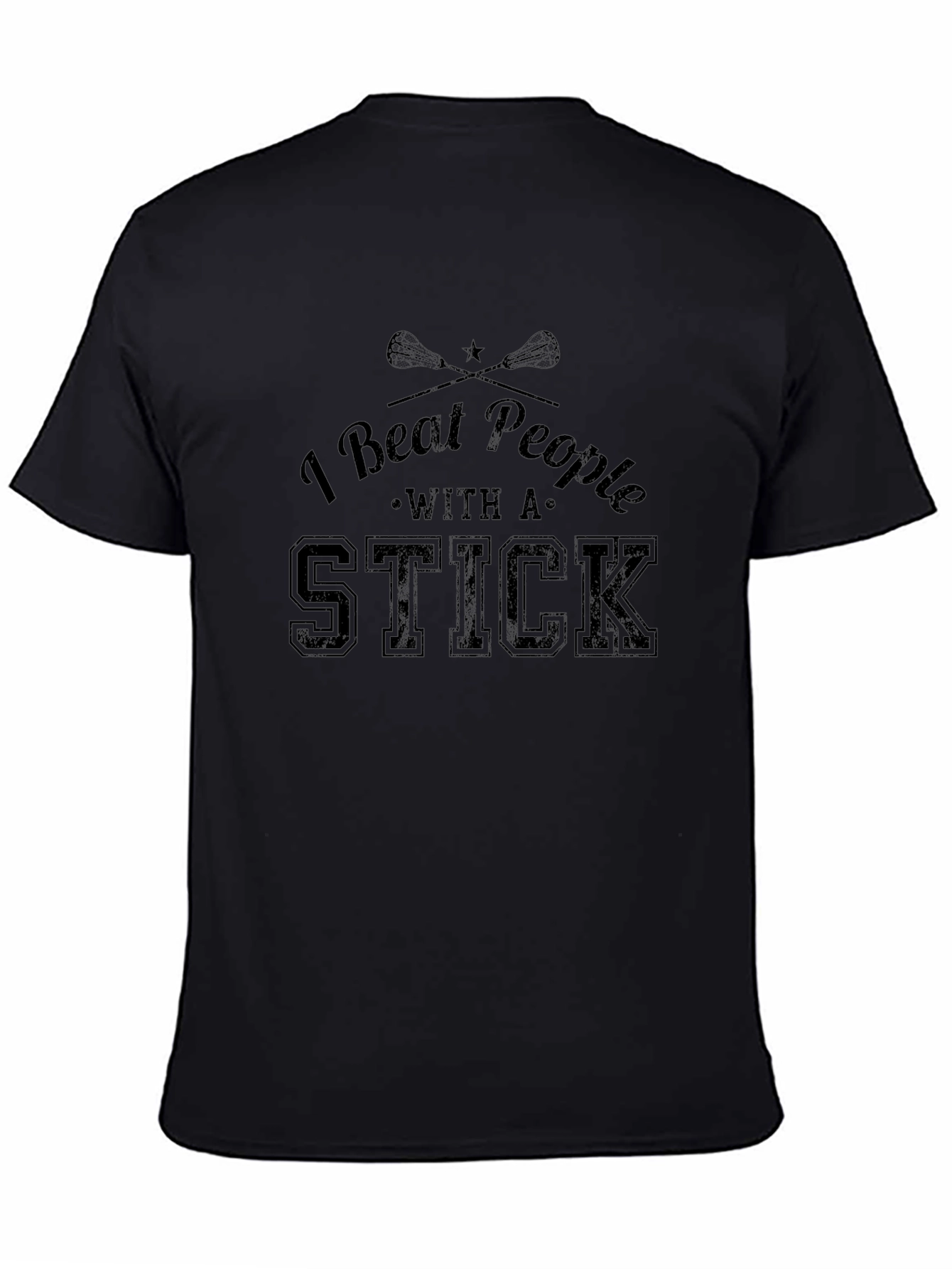 I Beat People with a Stick Black T-Shirt