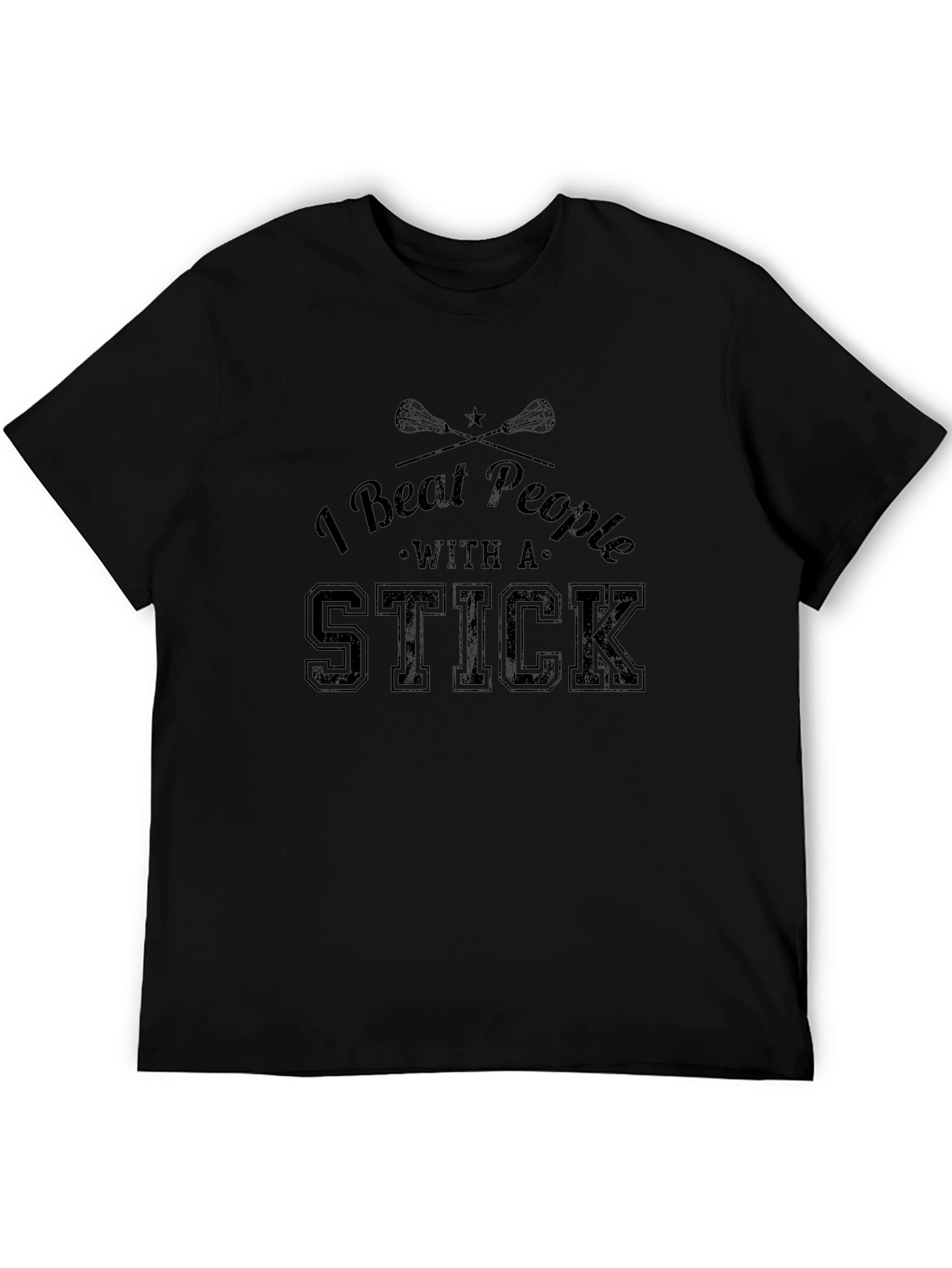 I Beat People with a Stick Black T-Shirt