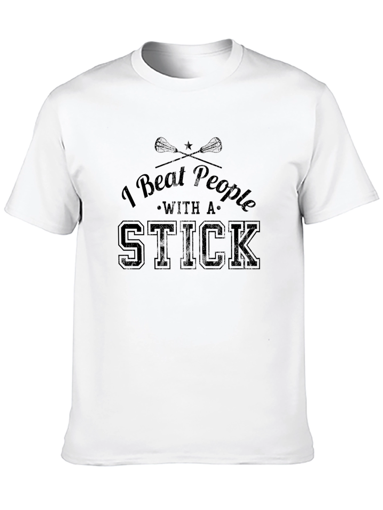 I Beat People with a Stick Black T-Shirt
