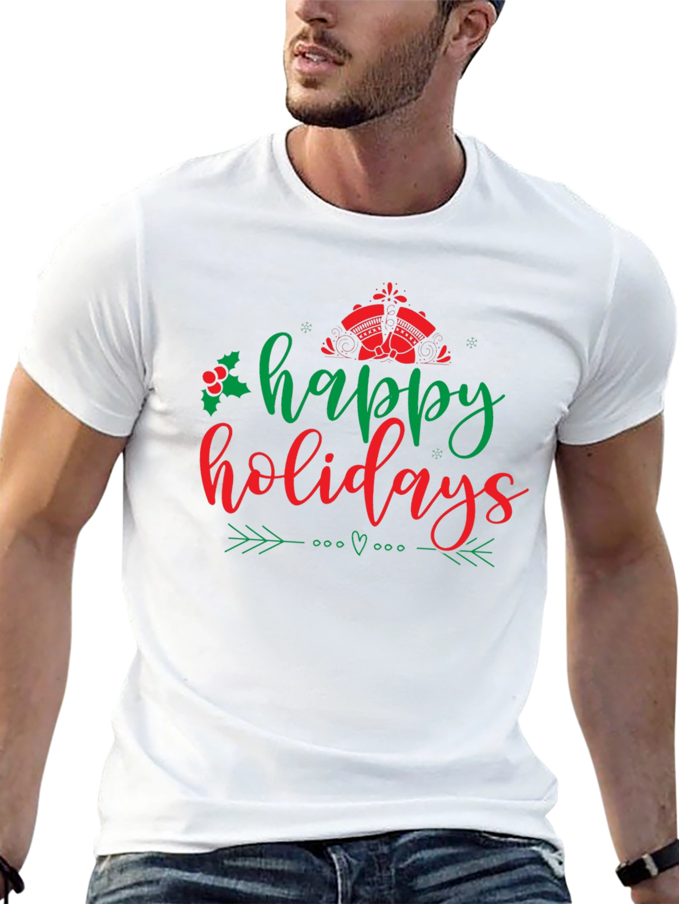 Happy Holidays Graphic T-Shirt - Festive Holiday Apparel
