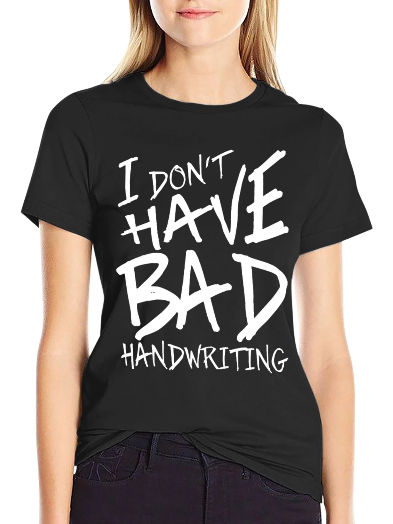 Funny Bad Handwriting Graphic T-Shirt