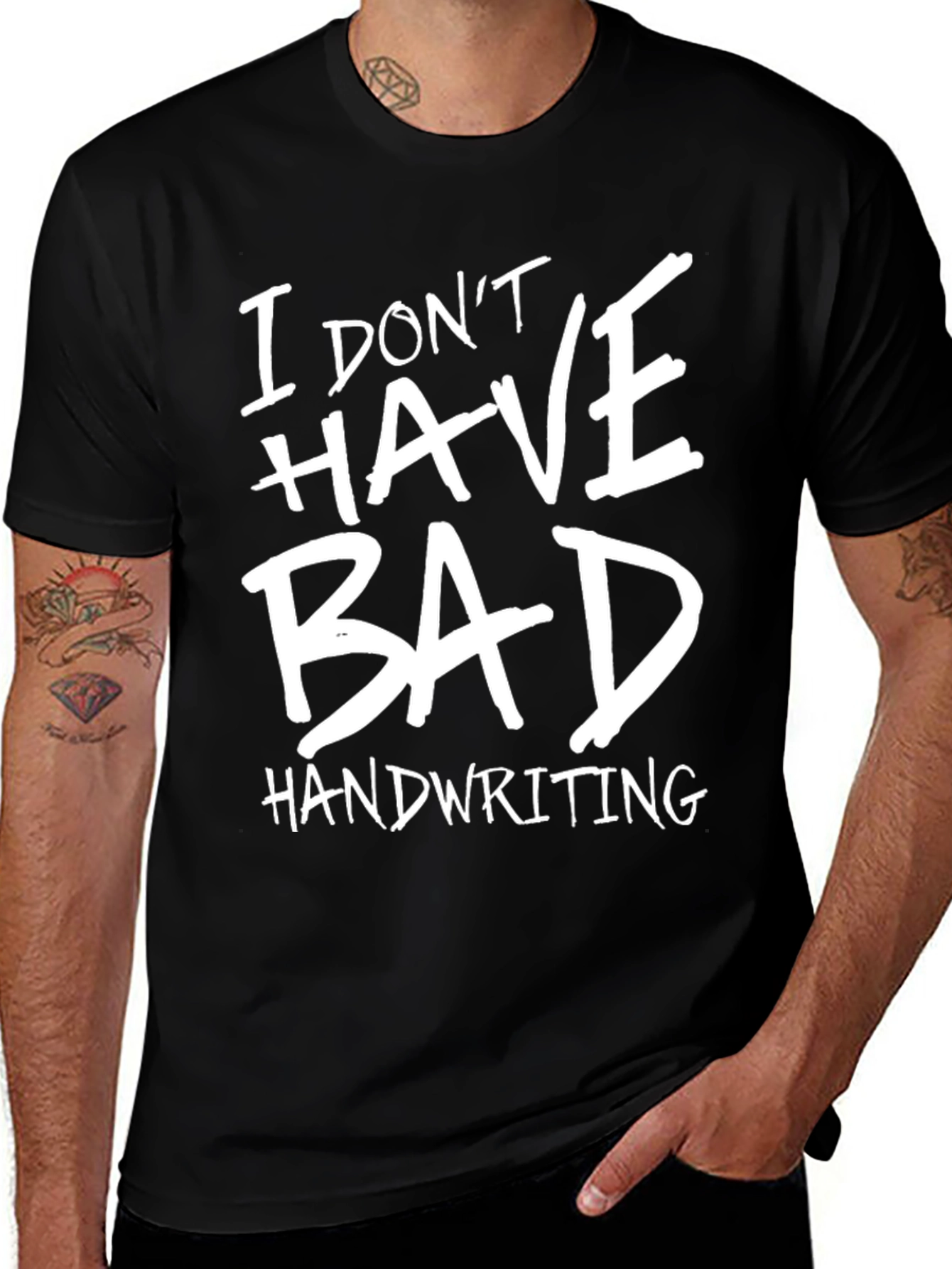 Funny Bad Handwriting Graphic T-Shirt