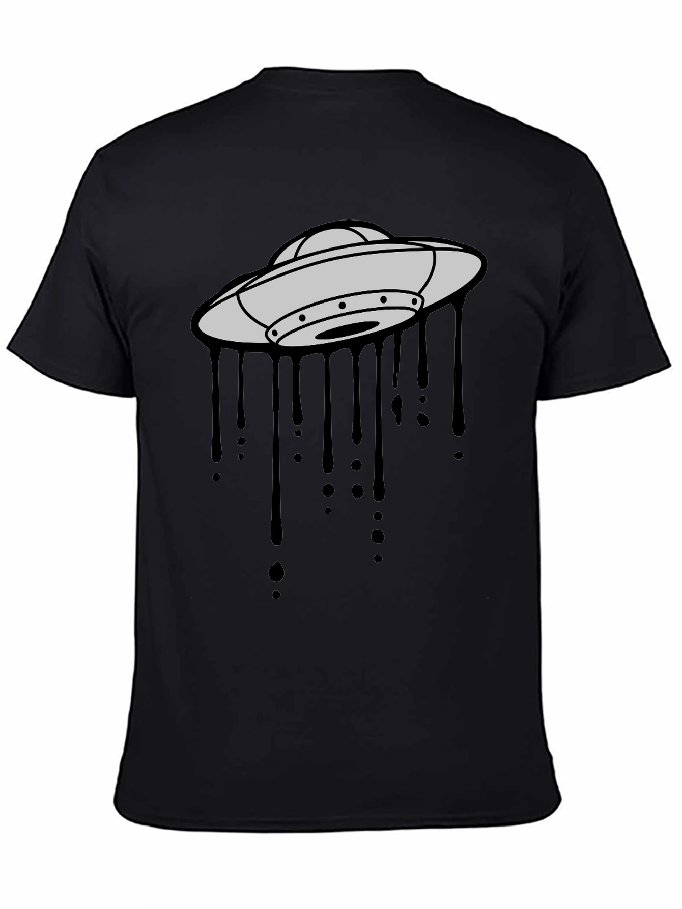 UFO Drip Graphic Black T-Shirt