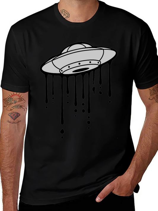 UFO Drip Graphic Black T-Shirt