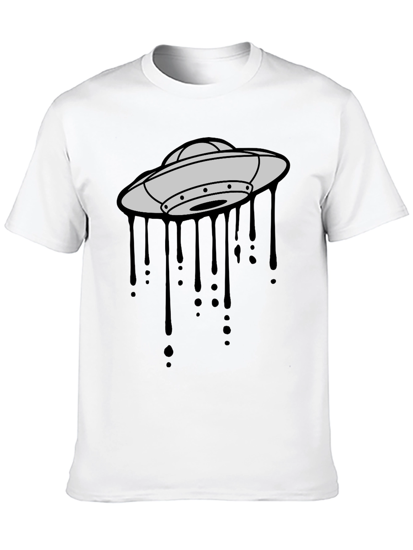 UFO Drip Graphic Black T-Shirt