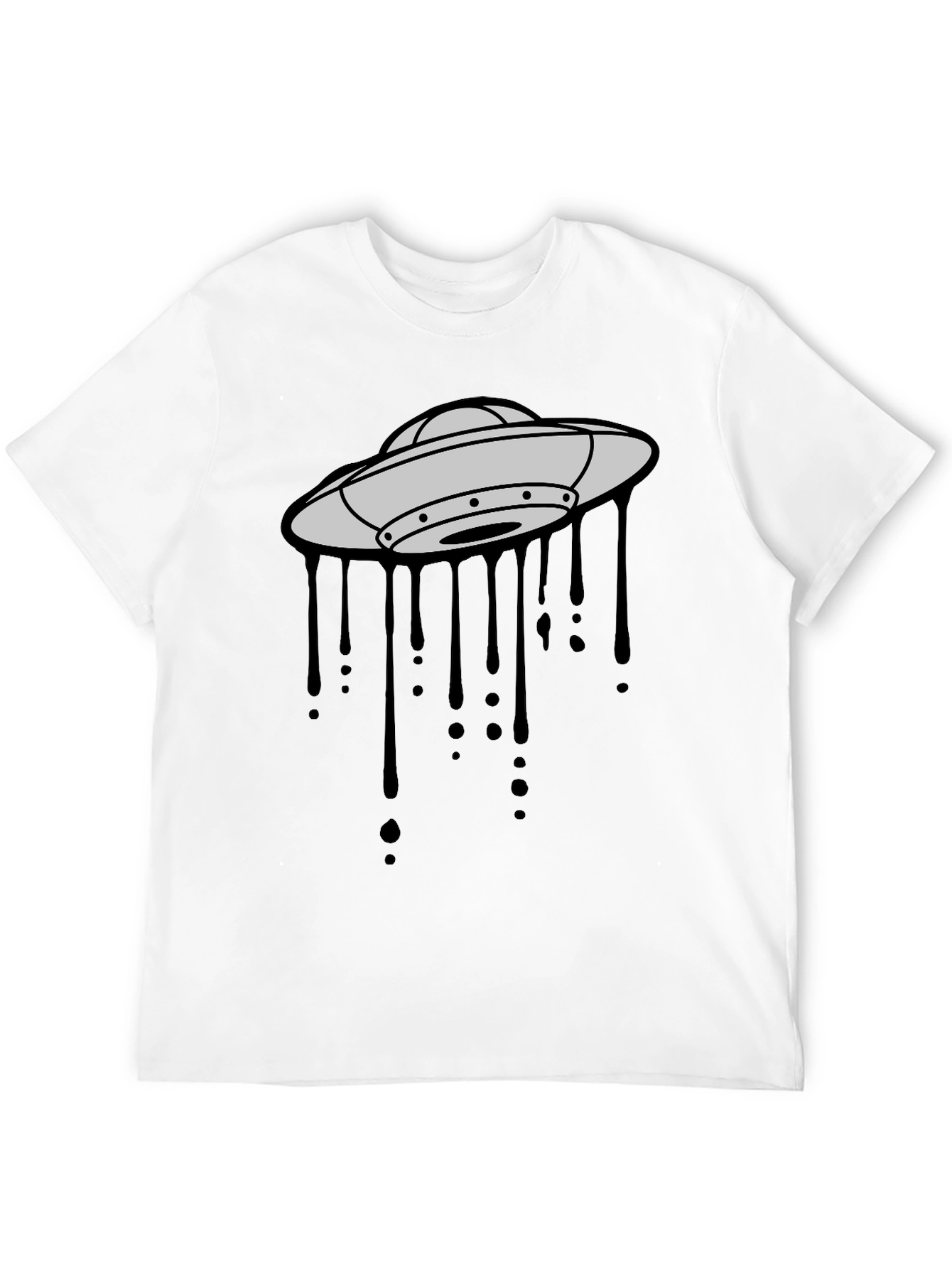 UFO Drip Graphic Black T-Shirt
