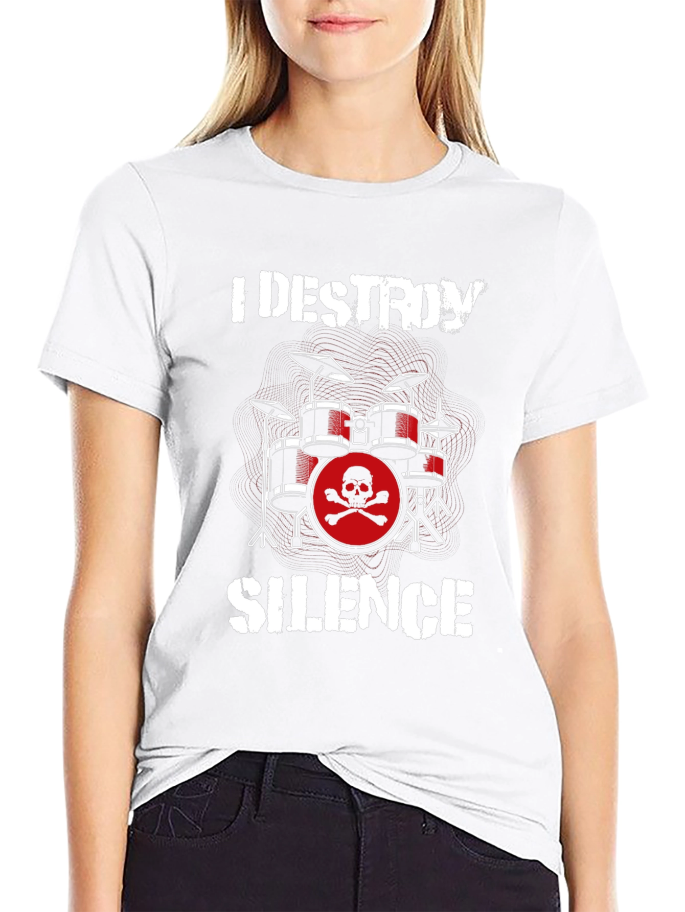 I Destroy Silence Drummer T-Shirt - Rock Band Tee