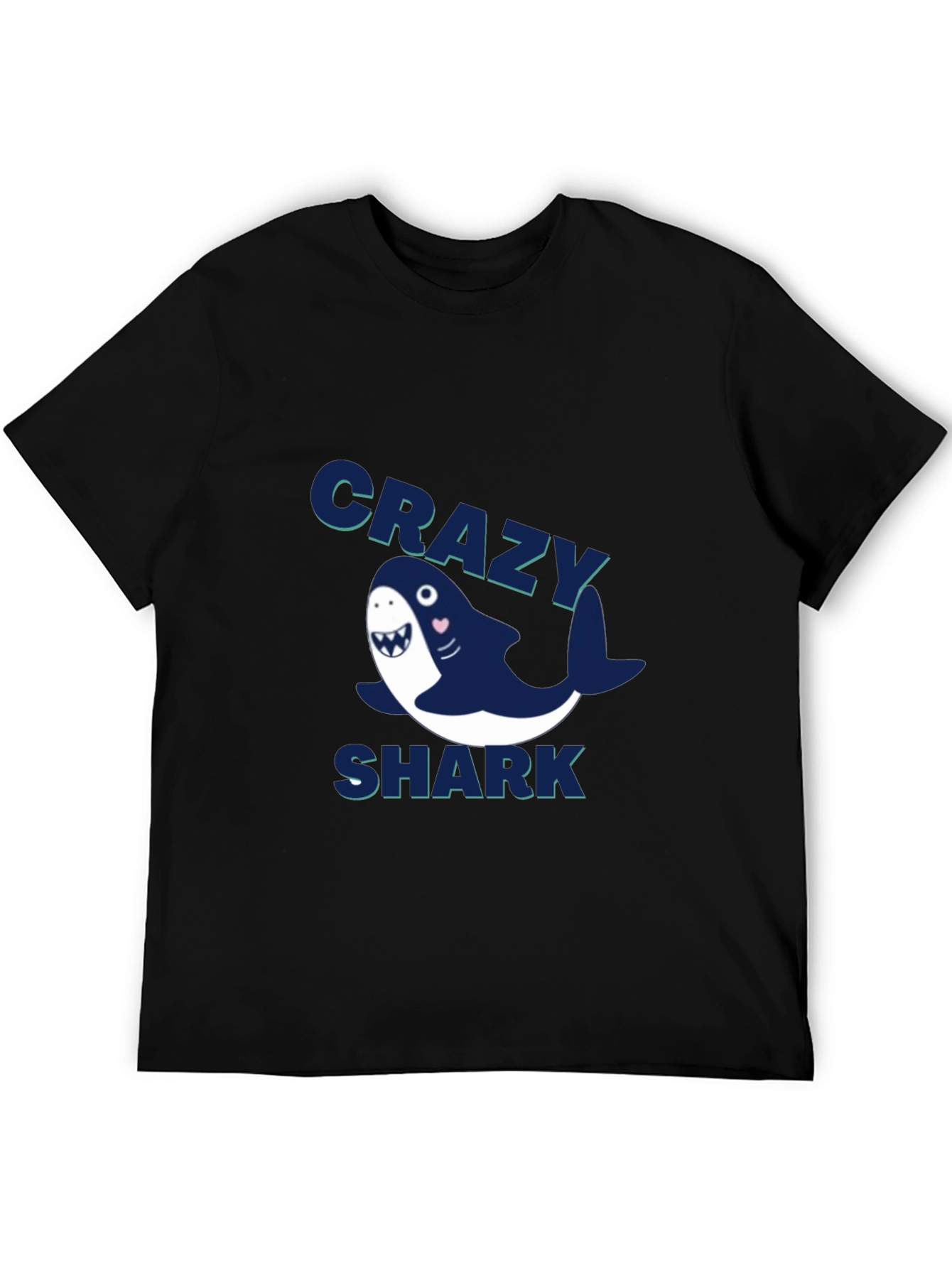 Crazy Shark Graphic Tee - Mens Black T-Shirt