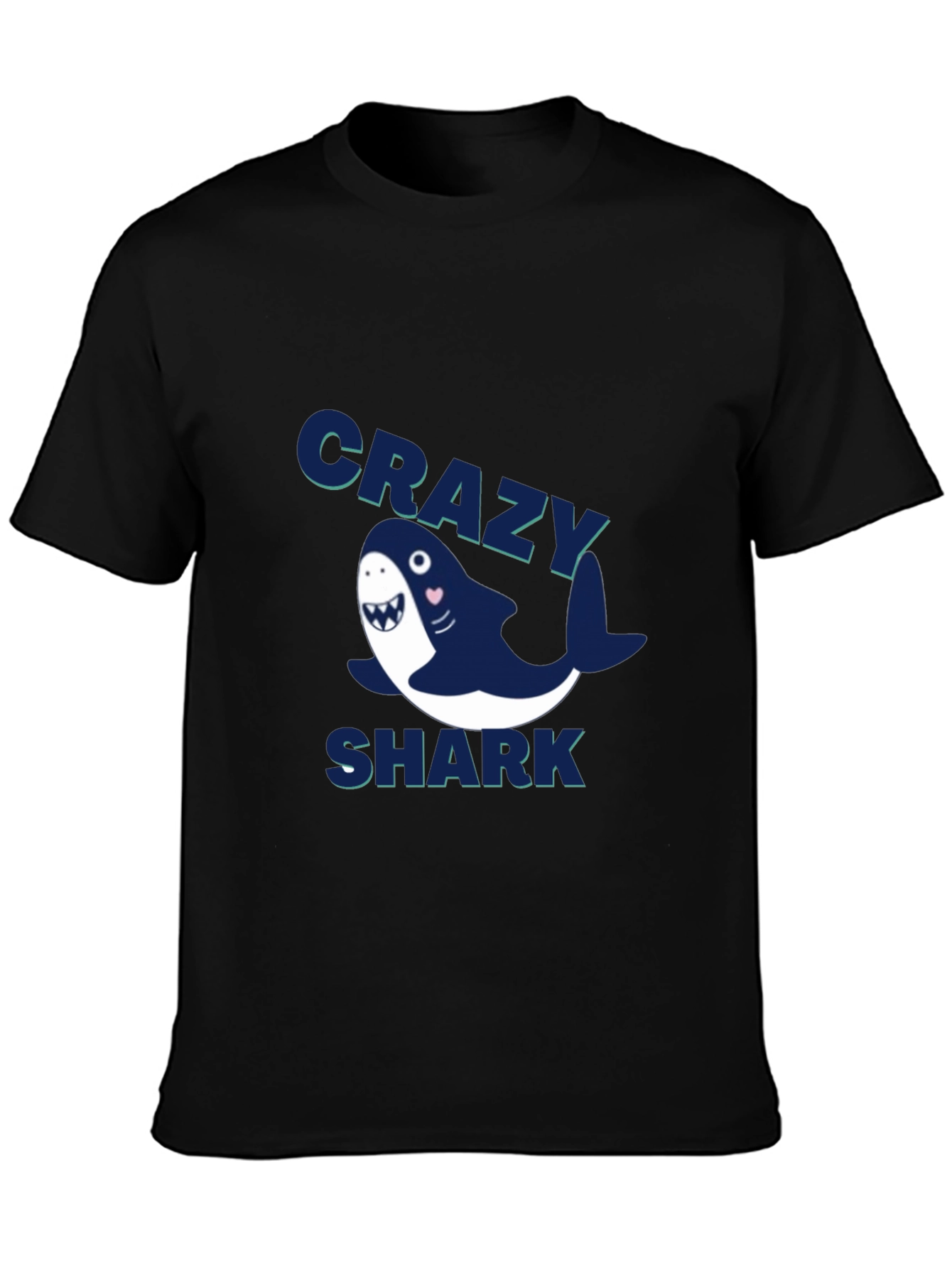 Crazy Shark Graphic Tee - Mens Black T-Shirt