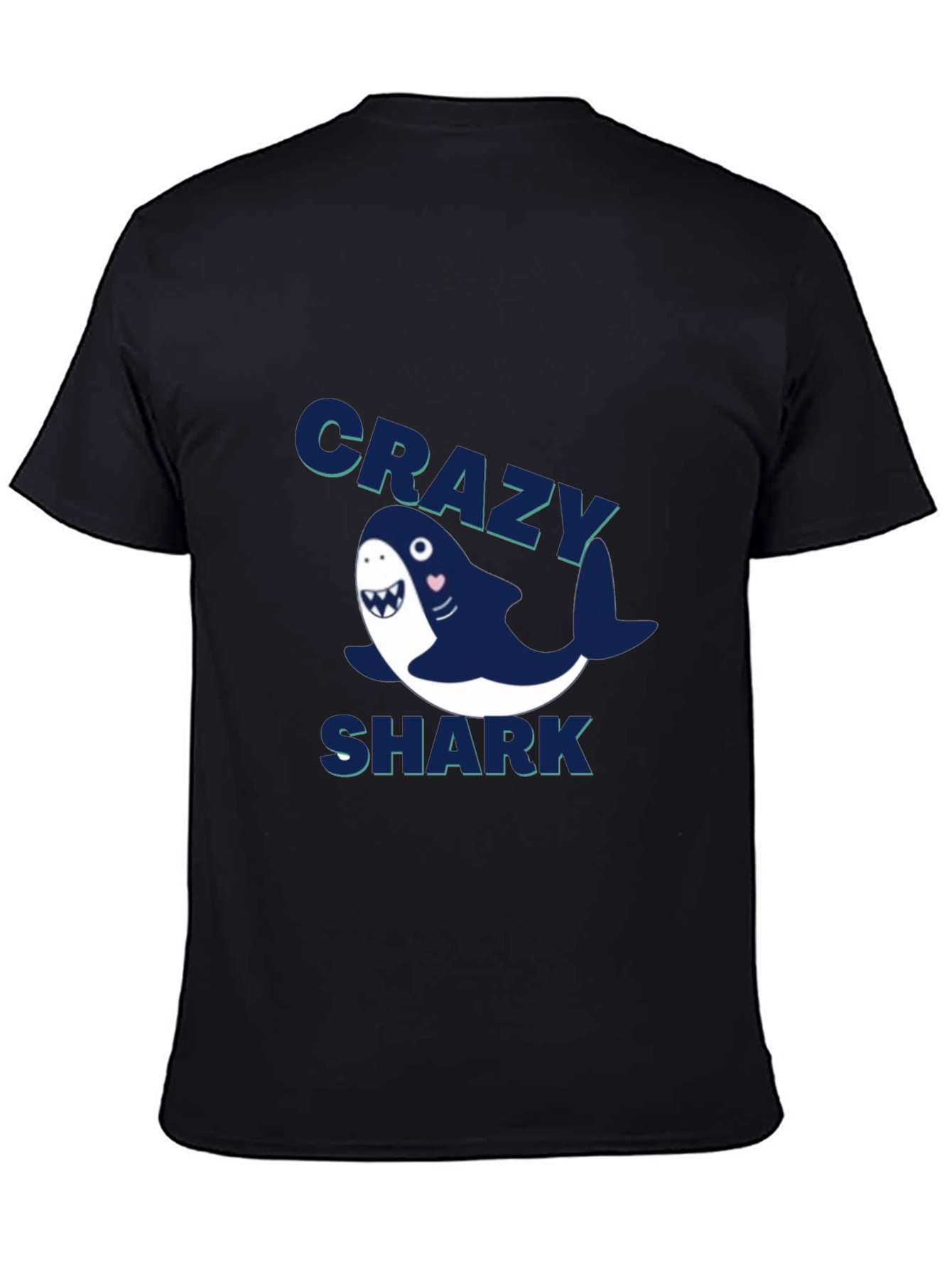 Crazy Shark Graphic Tee - Mens Black T-Shirt