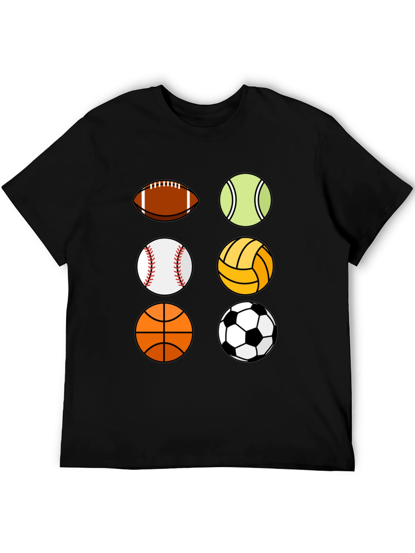 Sports Balls Graphic Print Mens T-Shirt