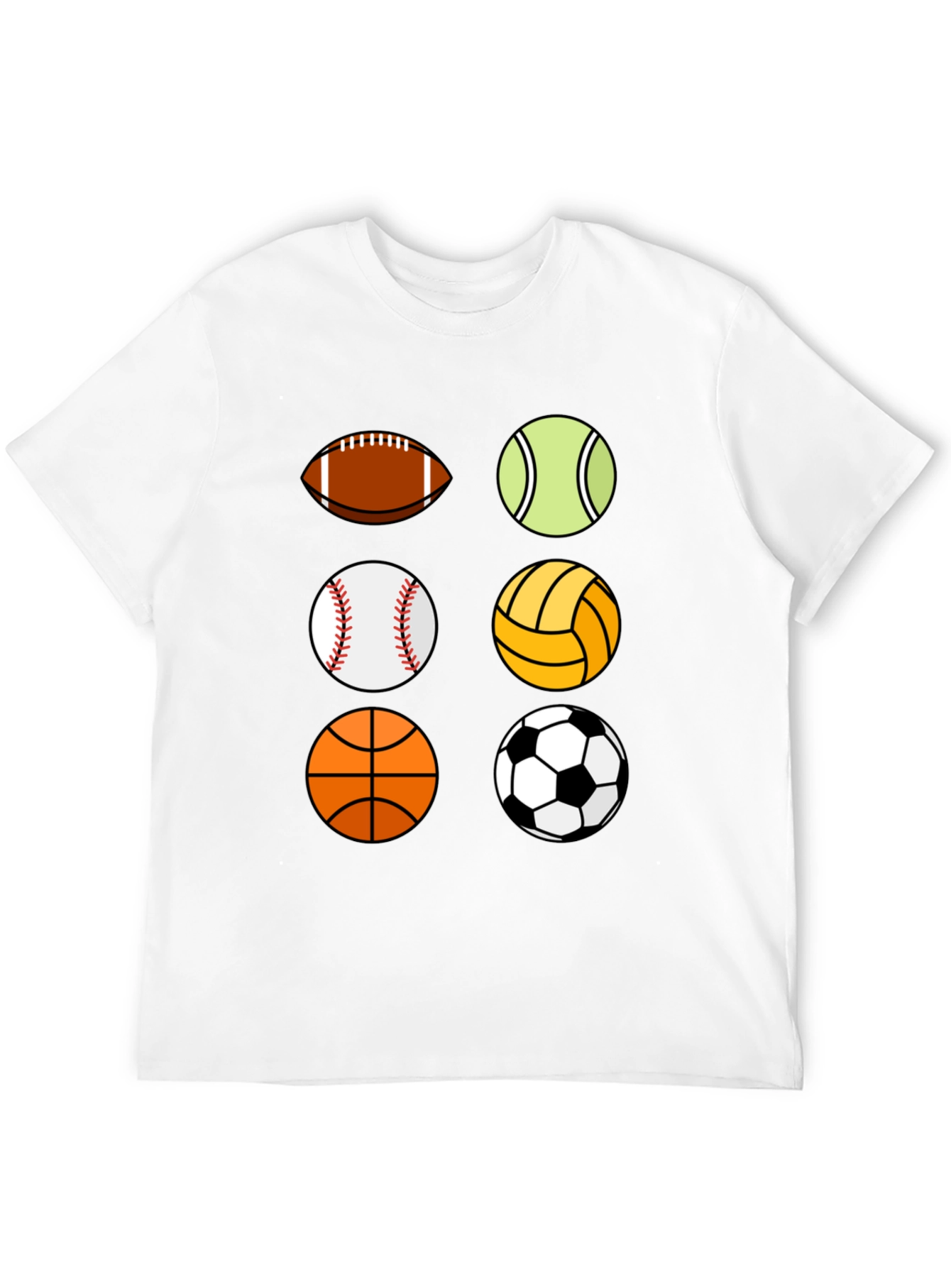 Sports Balls Graphic Print Mens T-Shirt