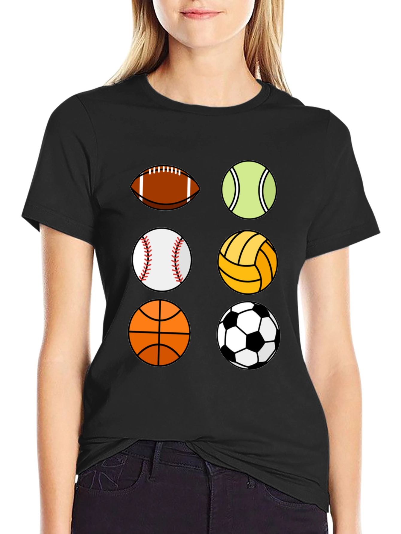 Sports Balls Graphic Print Mens T-Shirt