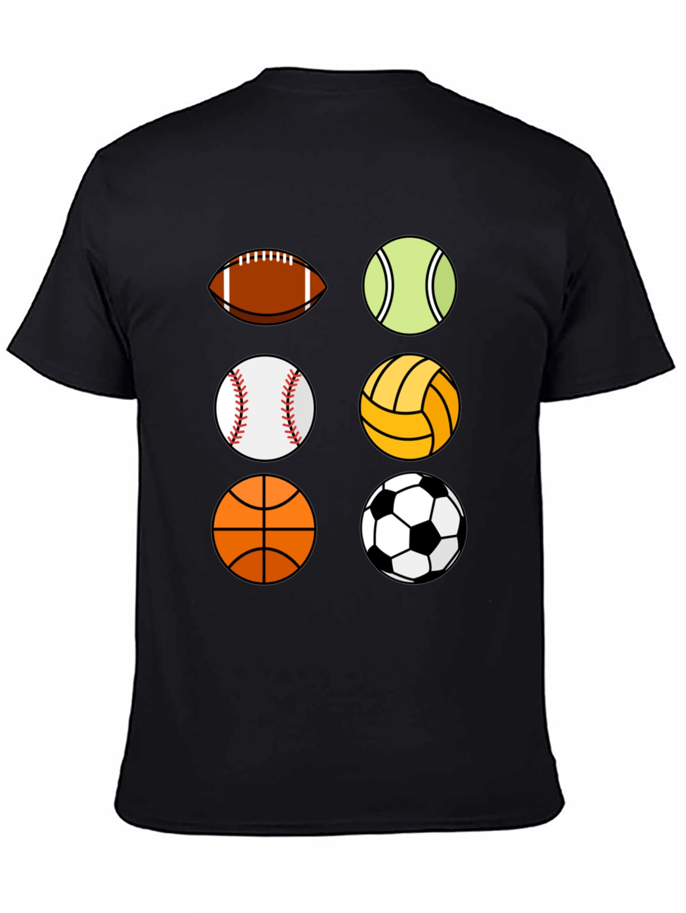 Sports Balls Graphic Print Mens T-Shirt
