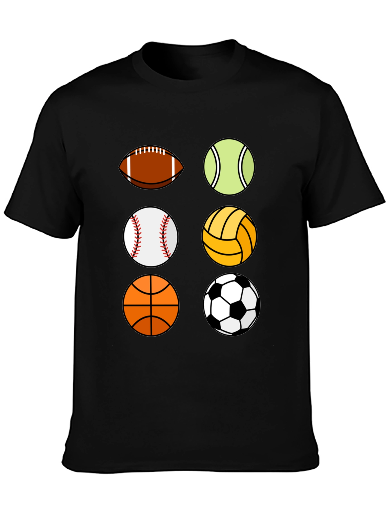Sports Balls Graphic Print Mens T-Shirt
