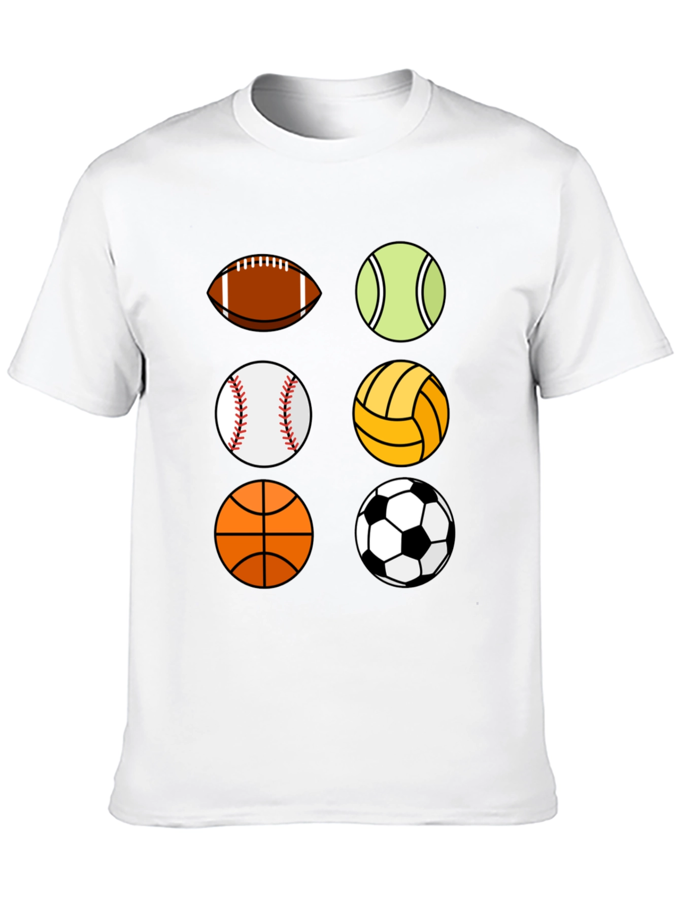 Sports Balls Graphic Print Mens T-Shirt
