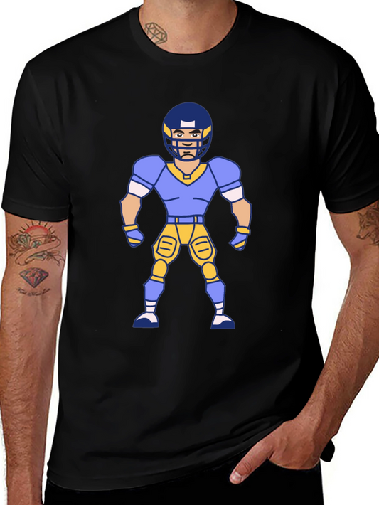 Cartoon Football Player Graphic T-Shirt