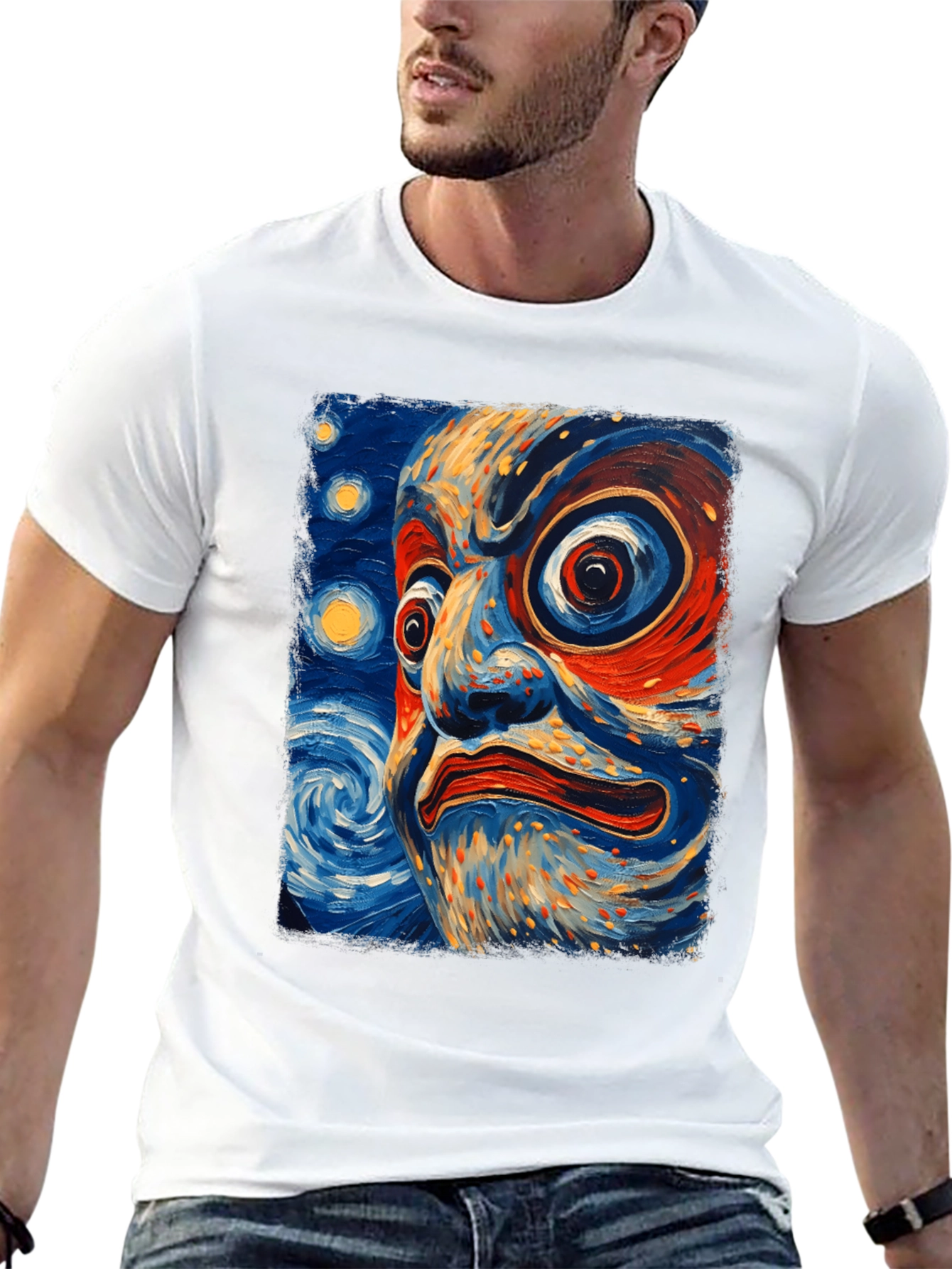 Dramatic Face Art Graphic T-Shirt