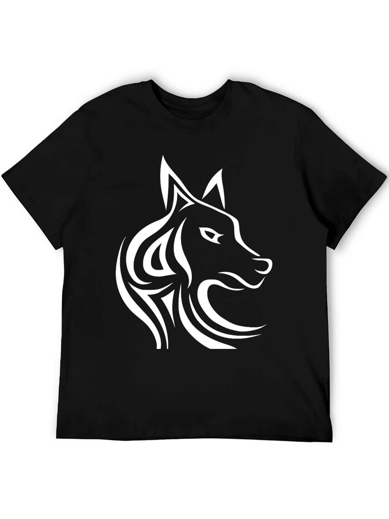 Wolf Graphic Tee - Stylish Mens Black T-Shirt