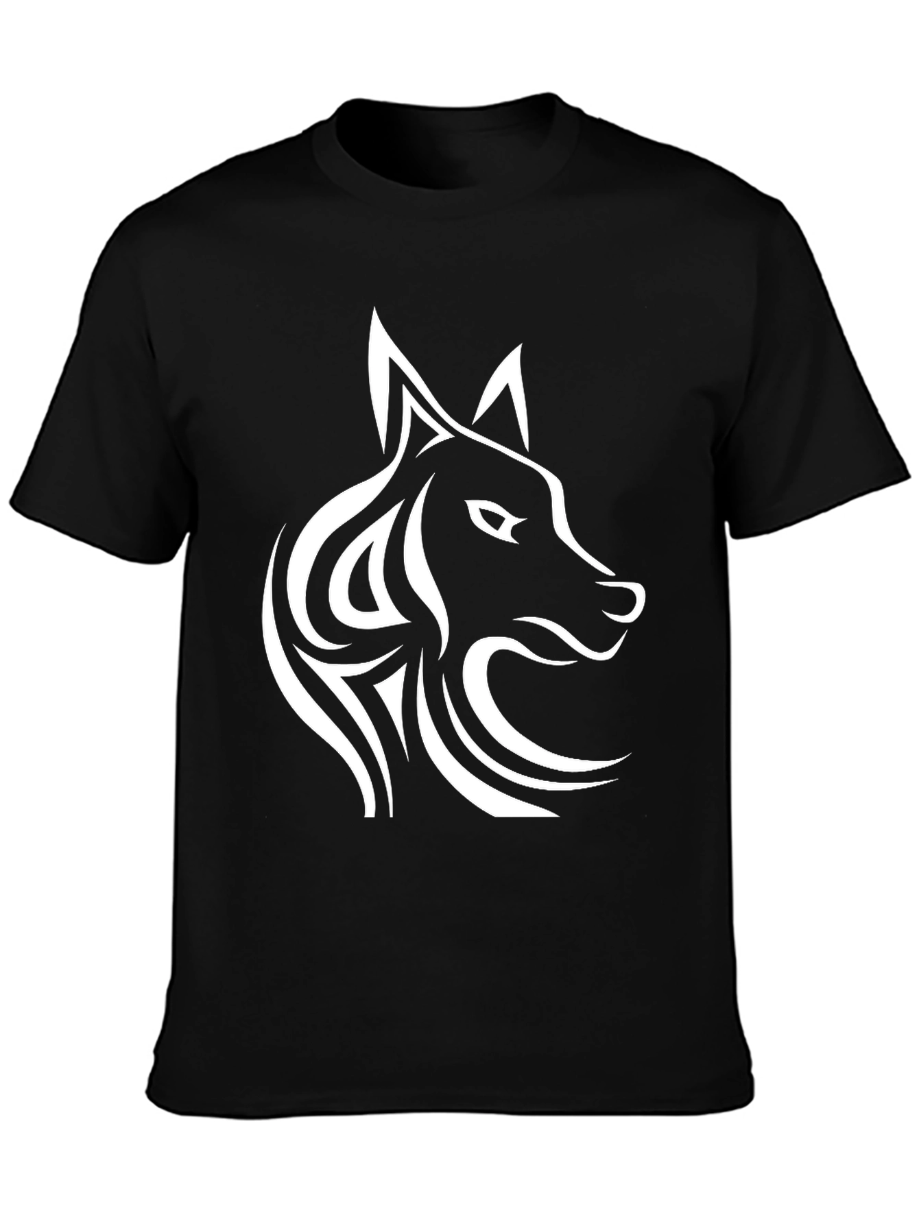 Wolf Graphic Tee - Stylish Mens Black T-Shirt