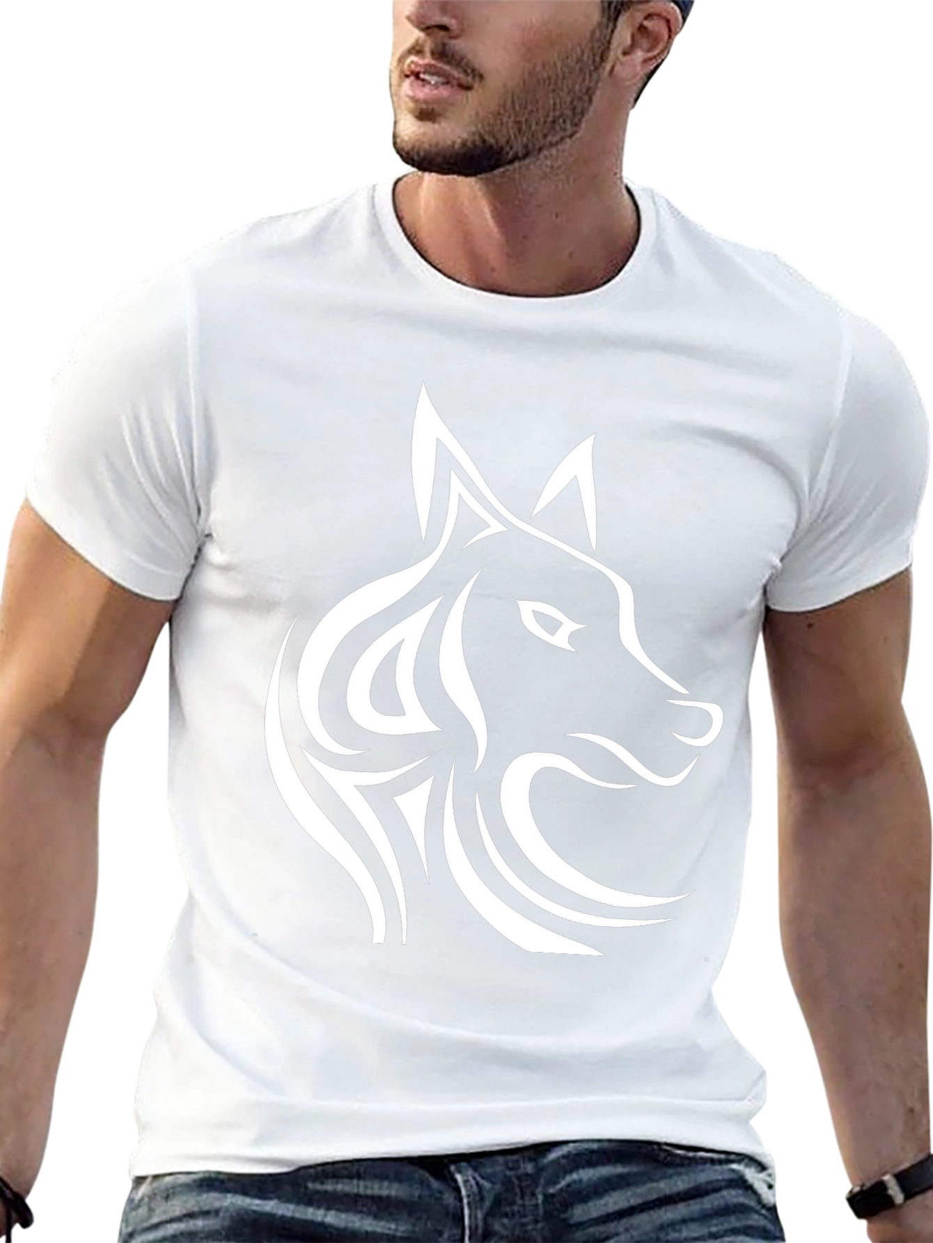 Wolf Graphic Tee - Stylish Mens Black T-Shirt