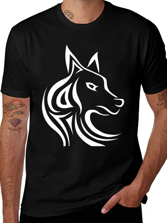 Wolf Graphic Tee - Stylish Mens Black T-Shirt