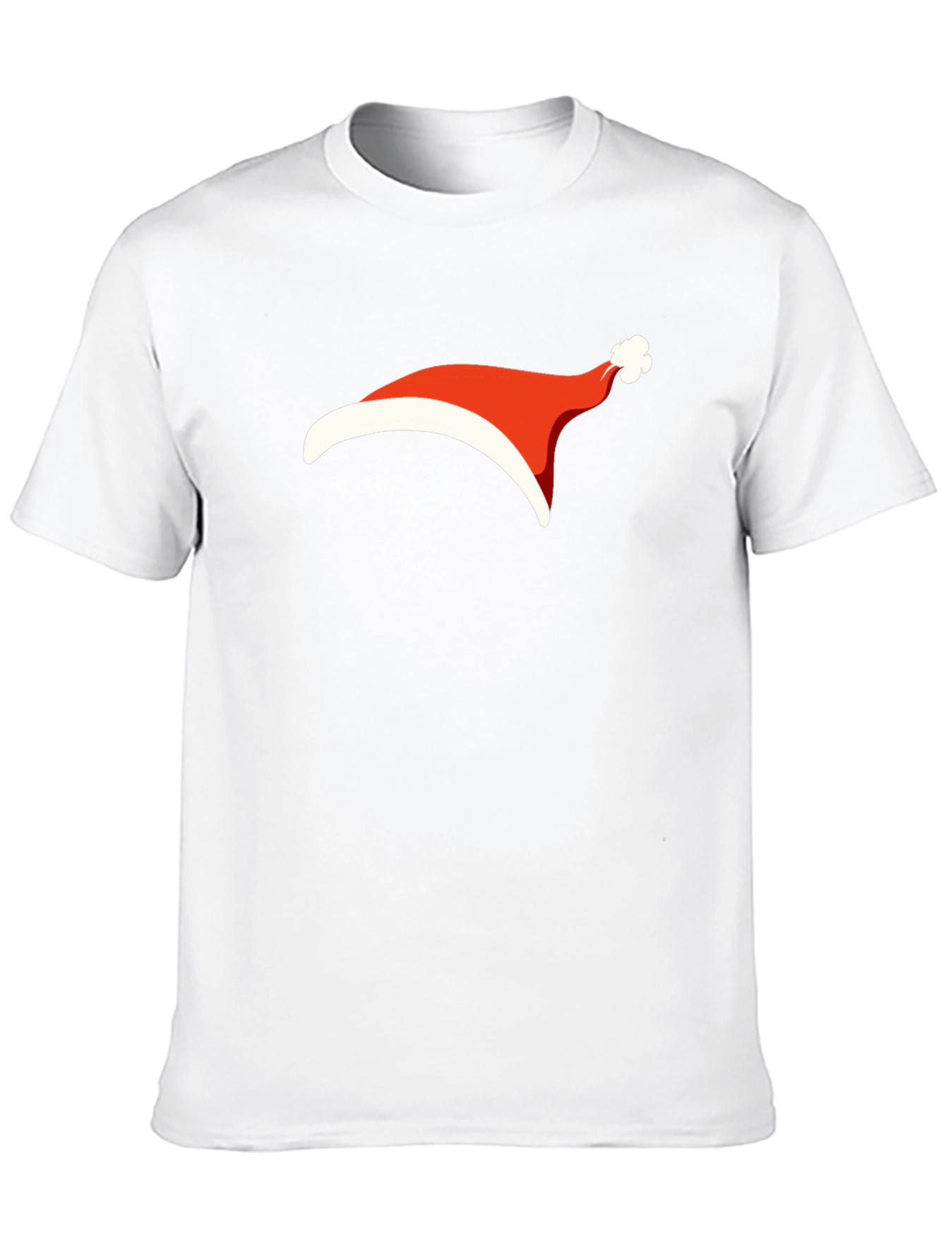 Festive Santa Hat Graphic Tee - Black