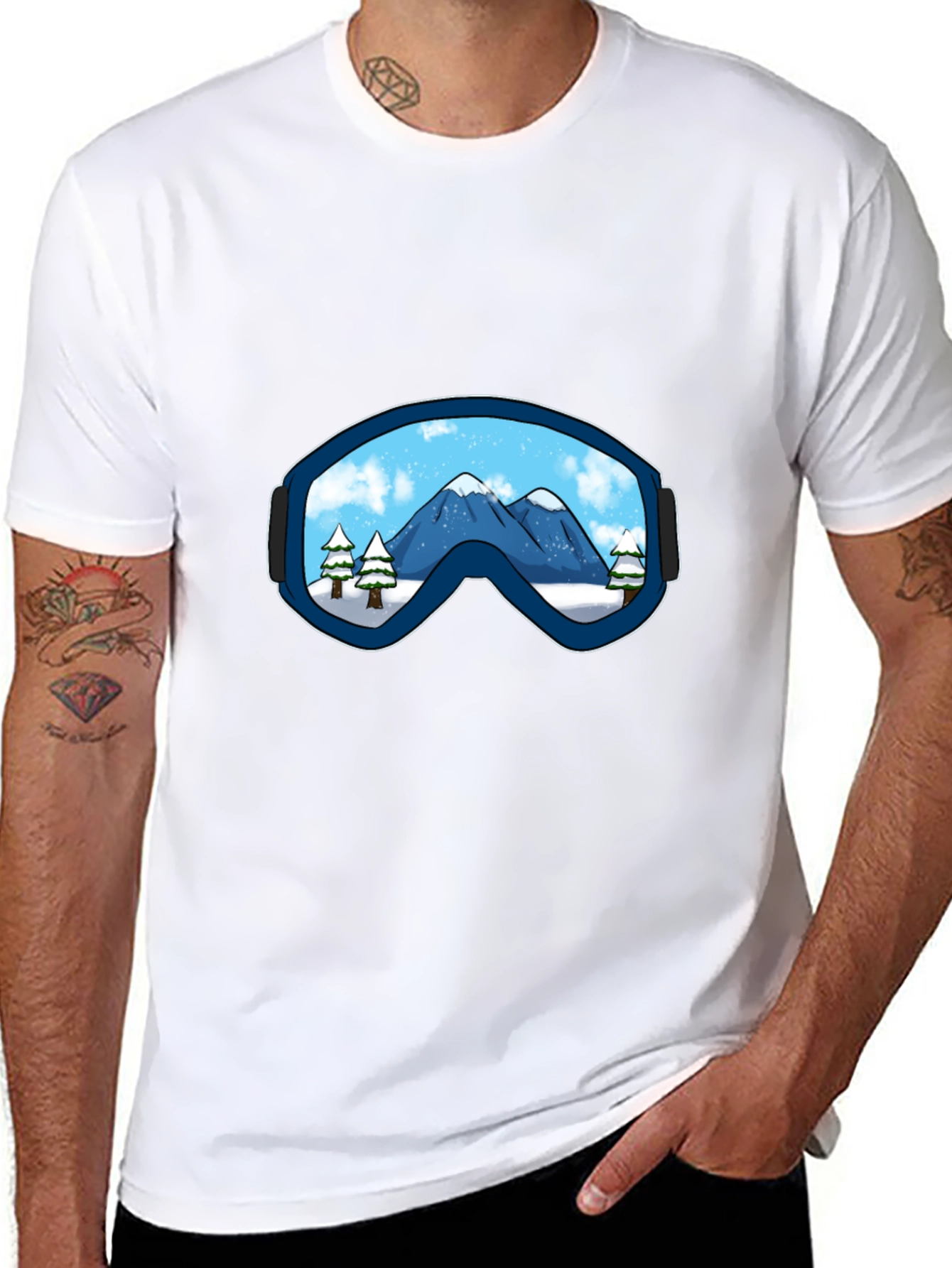 Mountain View Ski Goggles Graphic Tee - Black