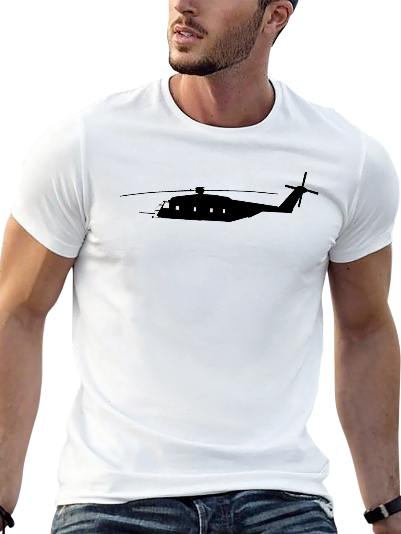 Helicopter Silhouette Graphic Tee