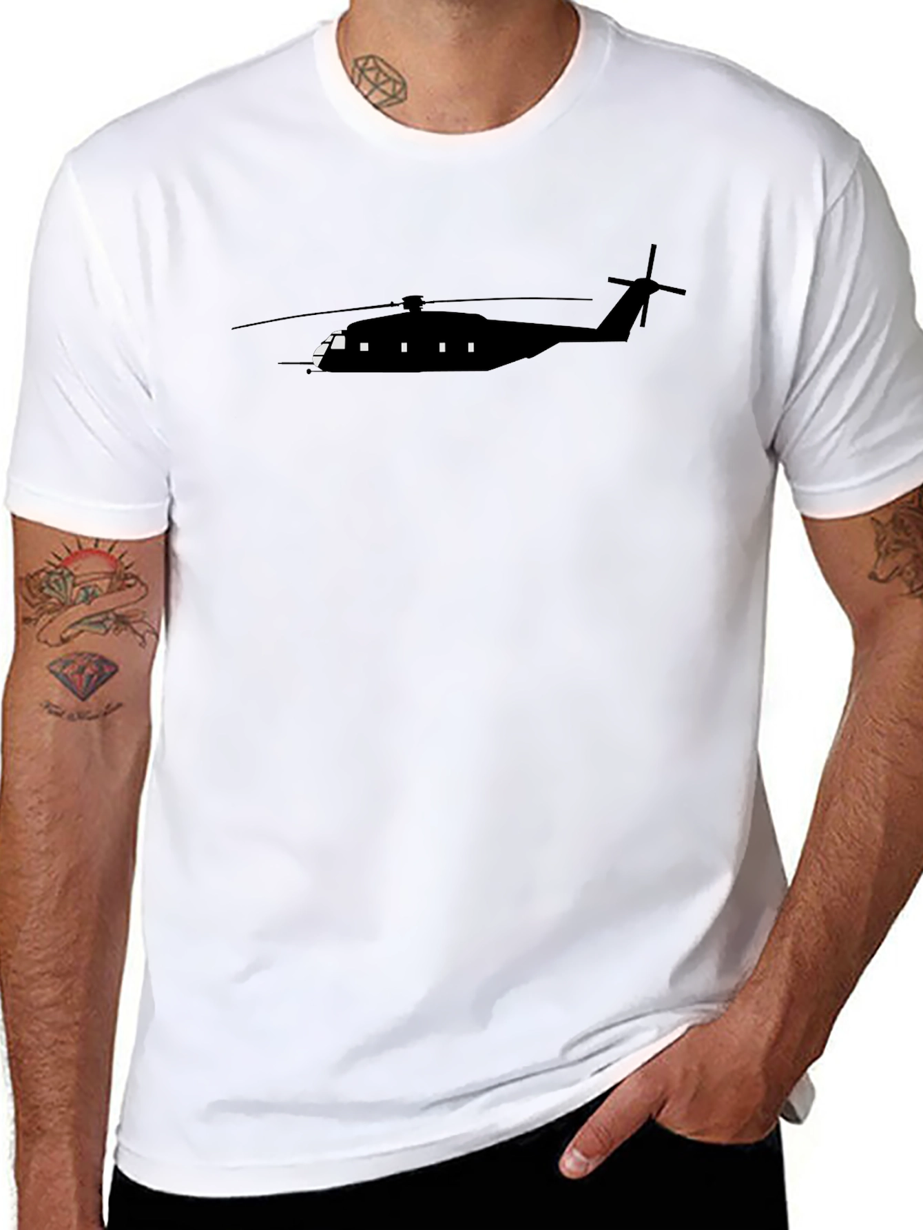 Helicopter Silhouette Graphic Tee