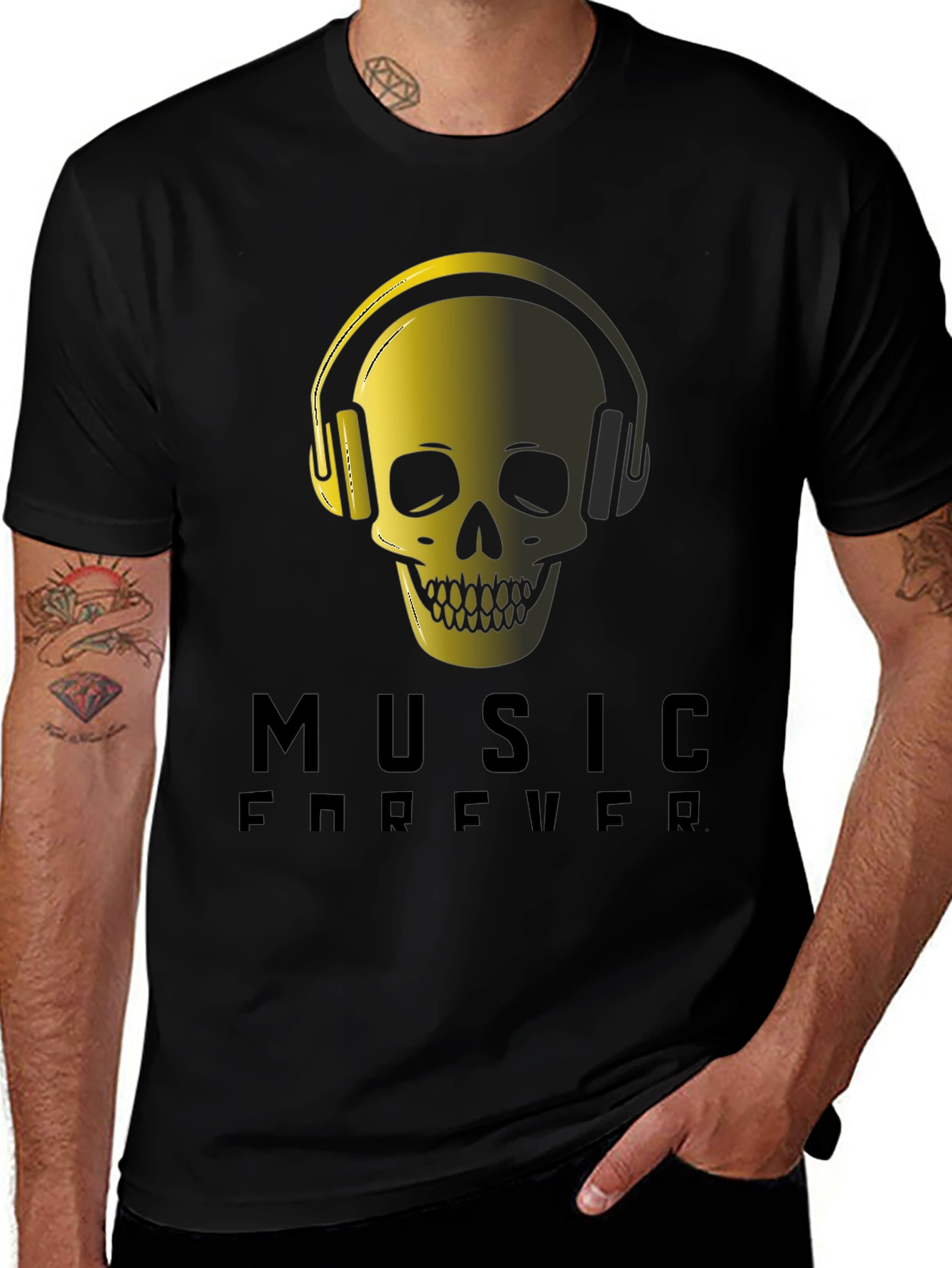 Music Forever Skull Graphic Tee