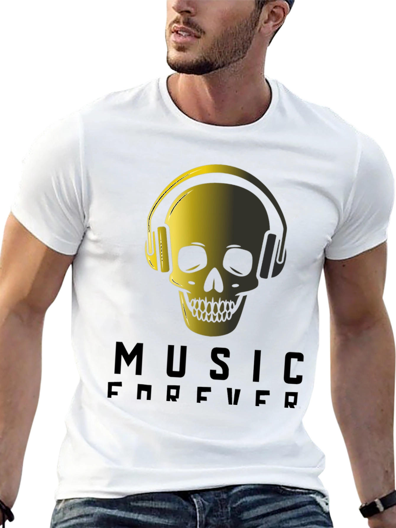 Music Forever Skull Graphic Tee