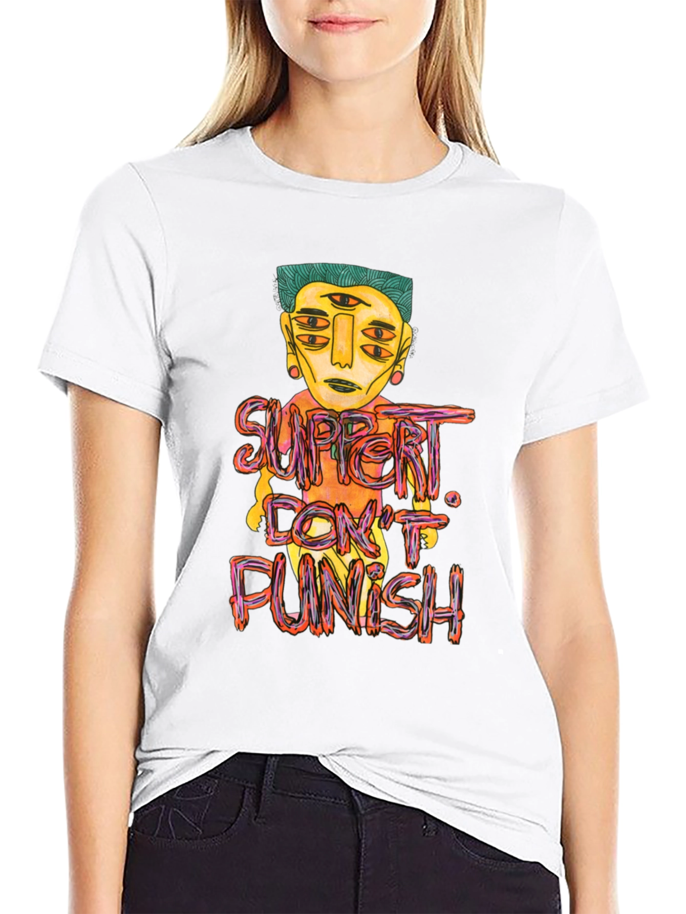 Unique Graphic Tee - Support Dont Punish
